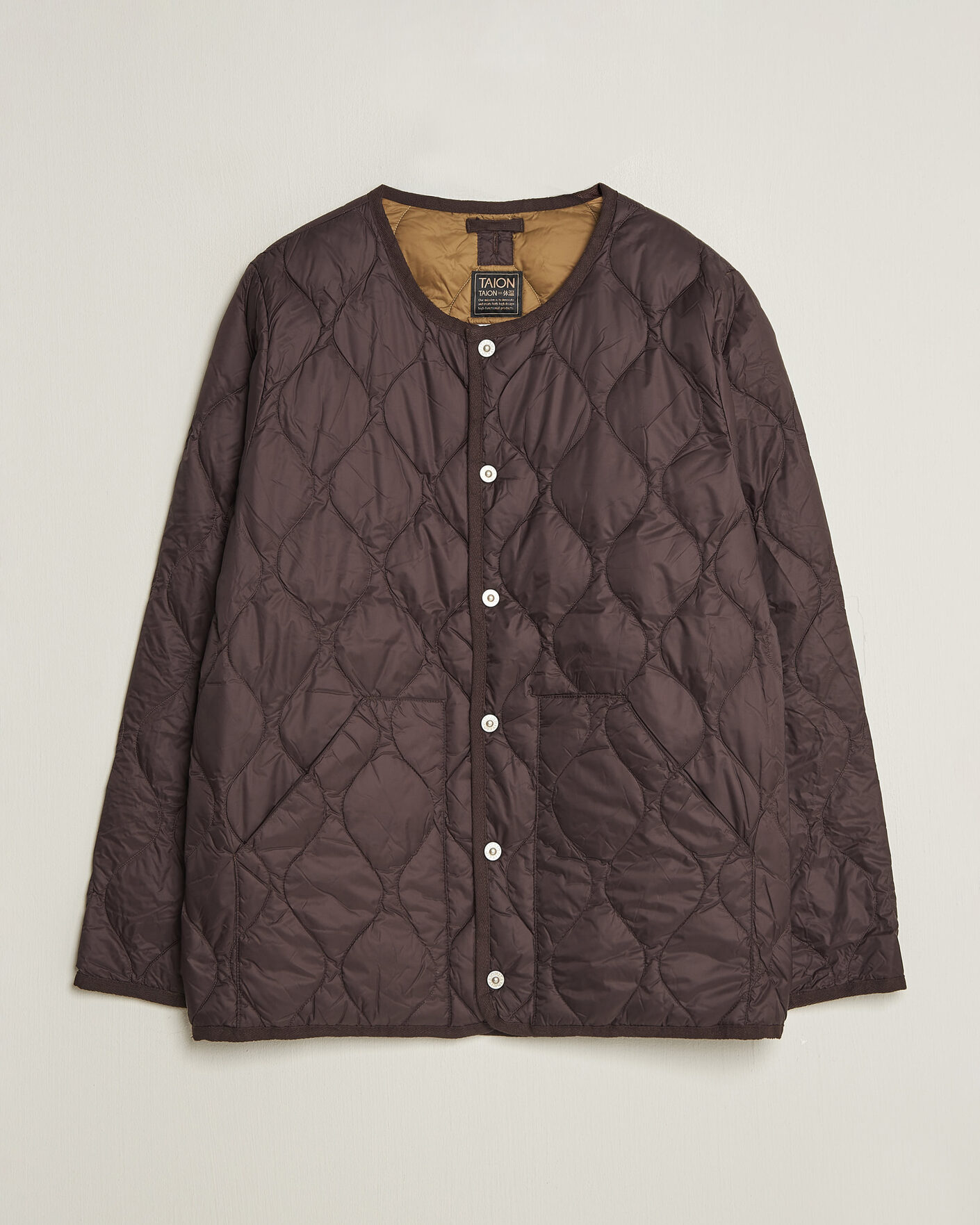Mies | Takit | TAION | Military Crew Neck Down Jacket Dark Choco