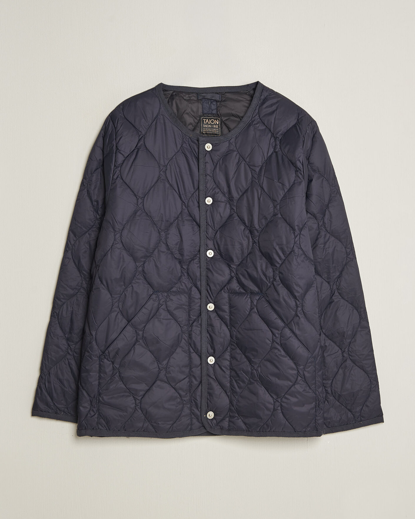 Mies | Takit | TAION | Military Crew Neck Down Jacket Dark Navy