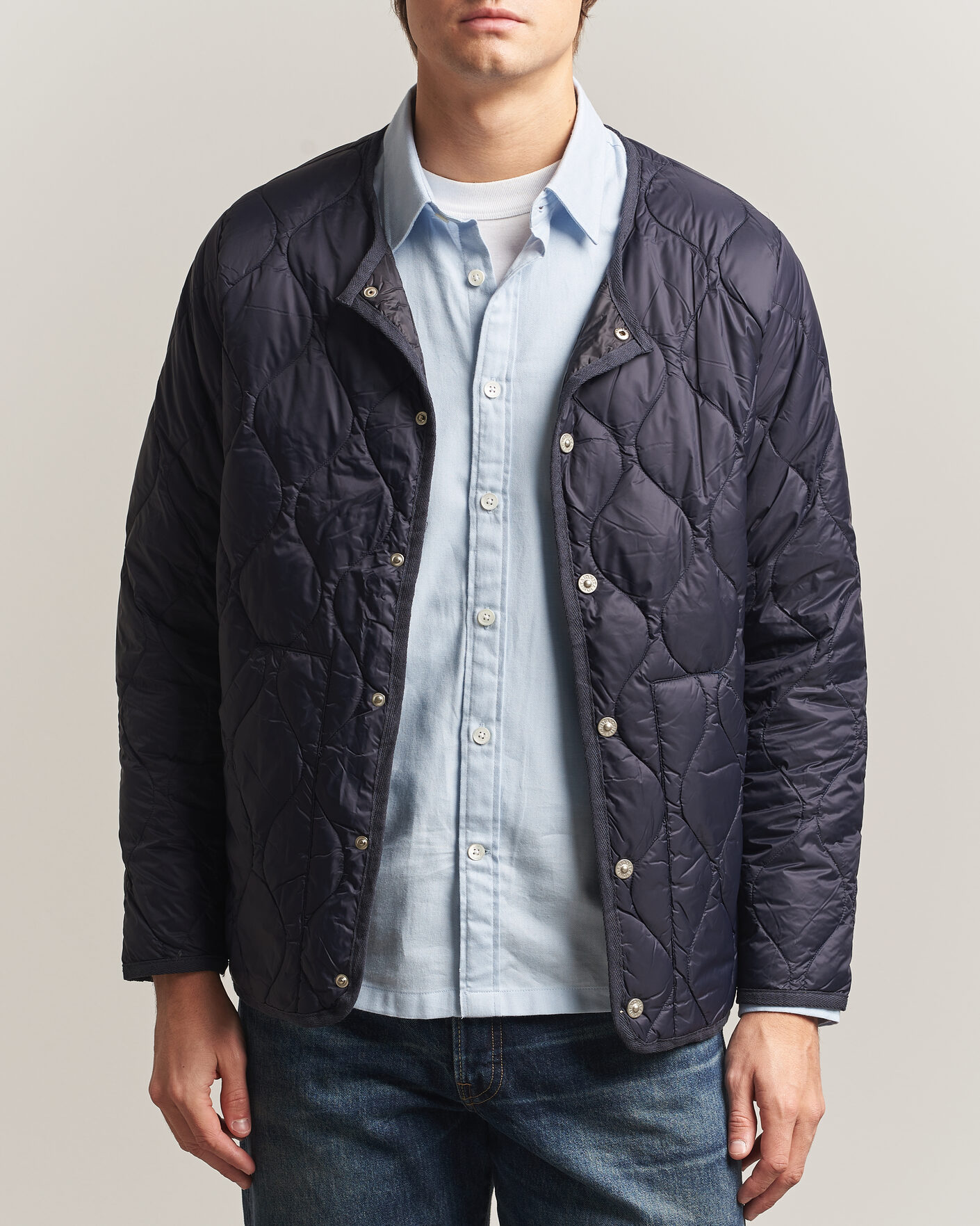 Mies | Takit | TAION | Military Crew Neck Down Jacket Dark Navy