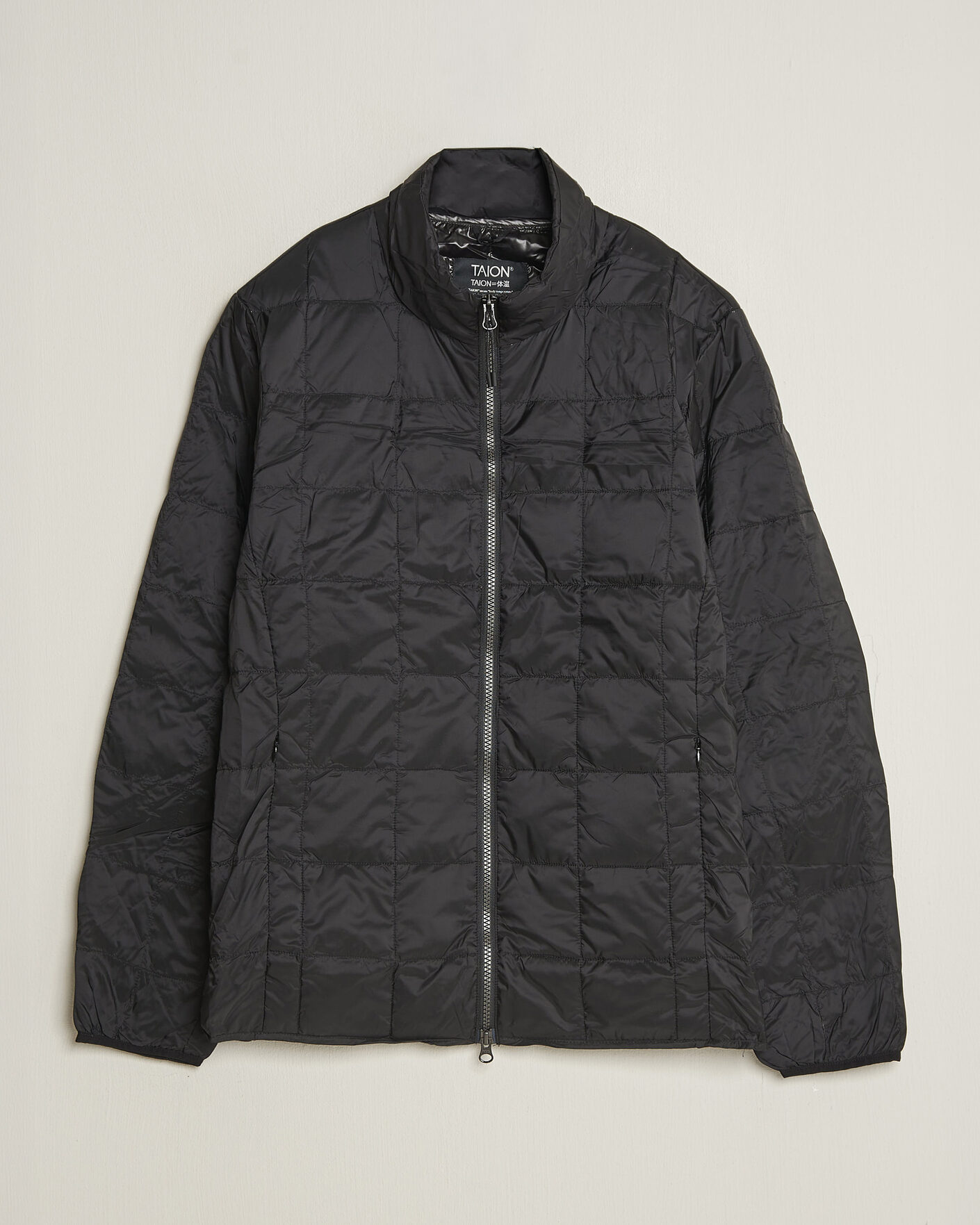 Mies | Takit | TAION | High Neck Full Zip Lightweight Down Jacket Black