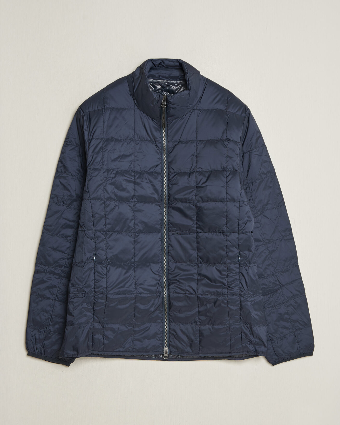 Mies | Takit | TAION | High Neck Full Zip Lightweight Down Jacket Dark Navy