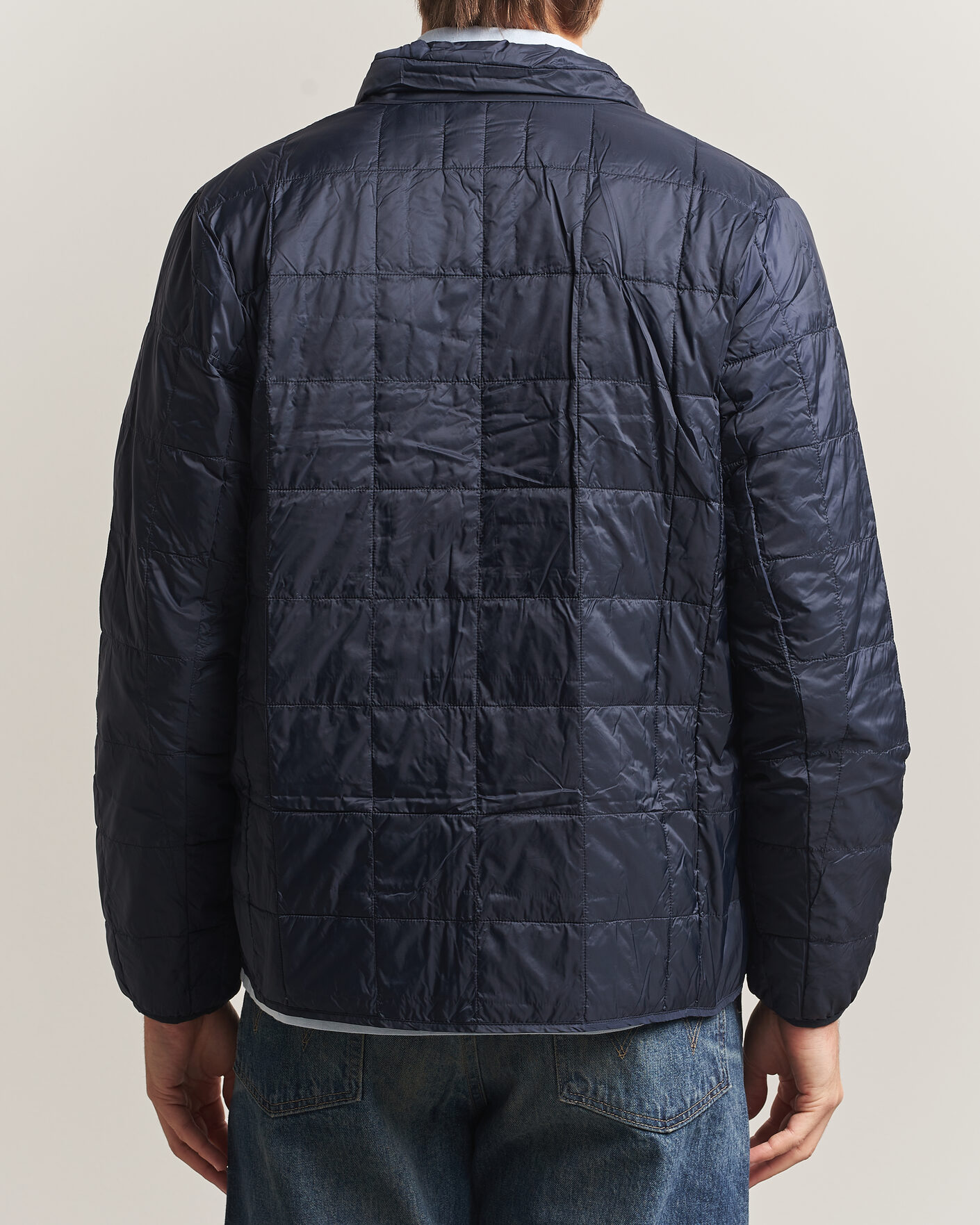 Mies | Takit | TAION | High Neck Full Zip Lightweight Down Jacket Dark Navy