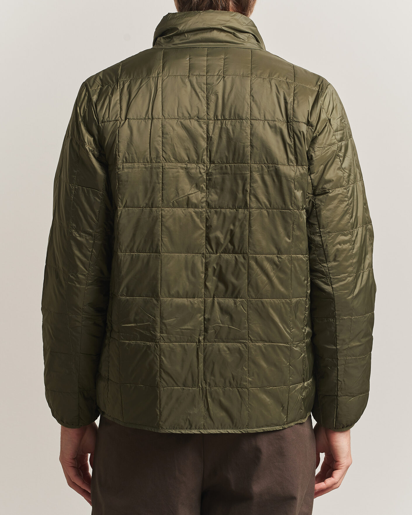Mies | Takit | TAION | High Neck Full Zip Lightweight Down Jacket Dark Olive
