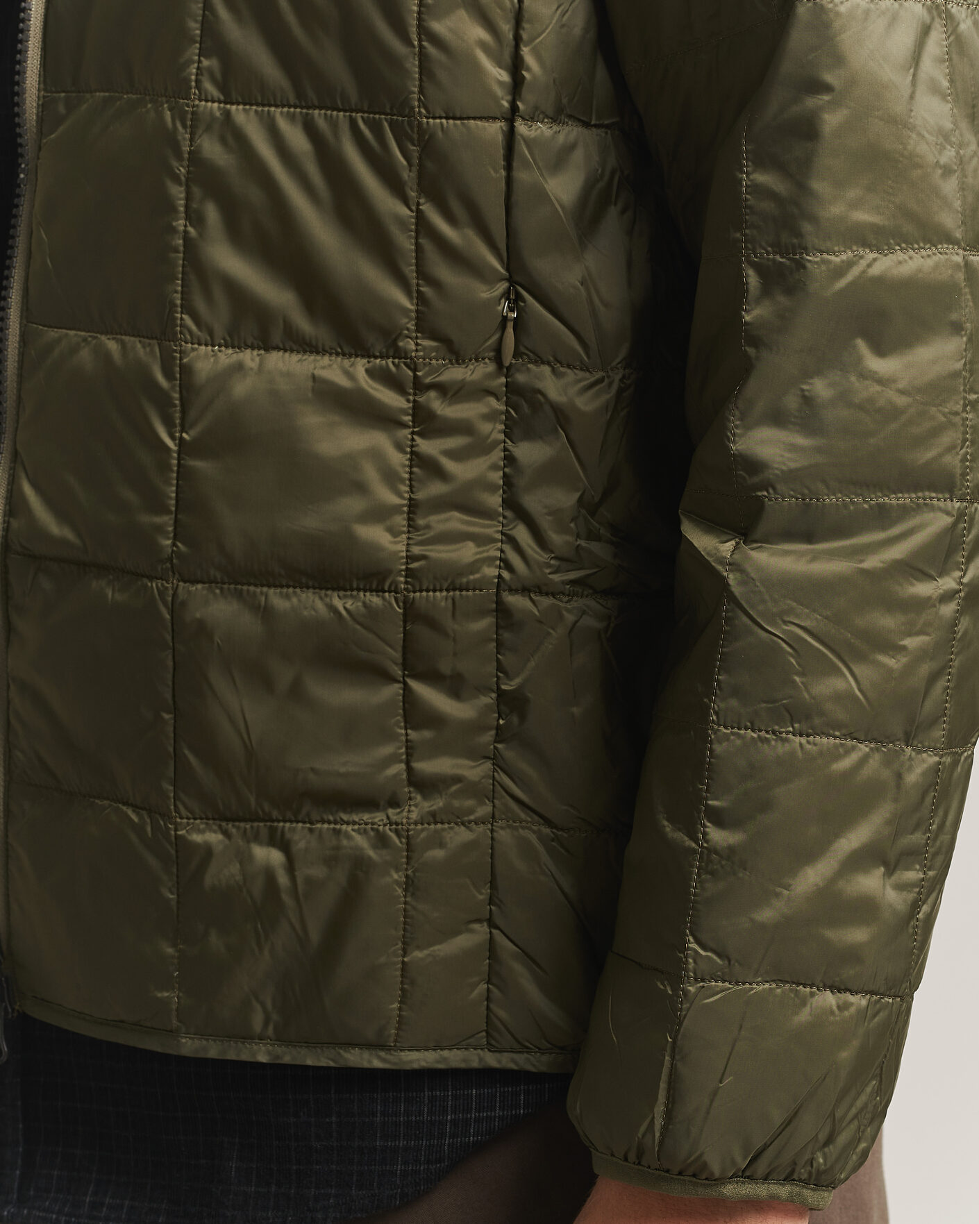 Mies | Takit | TAION | High Neck Full Zip Lightweight Down Jacket Dark Olive