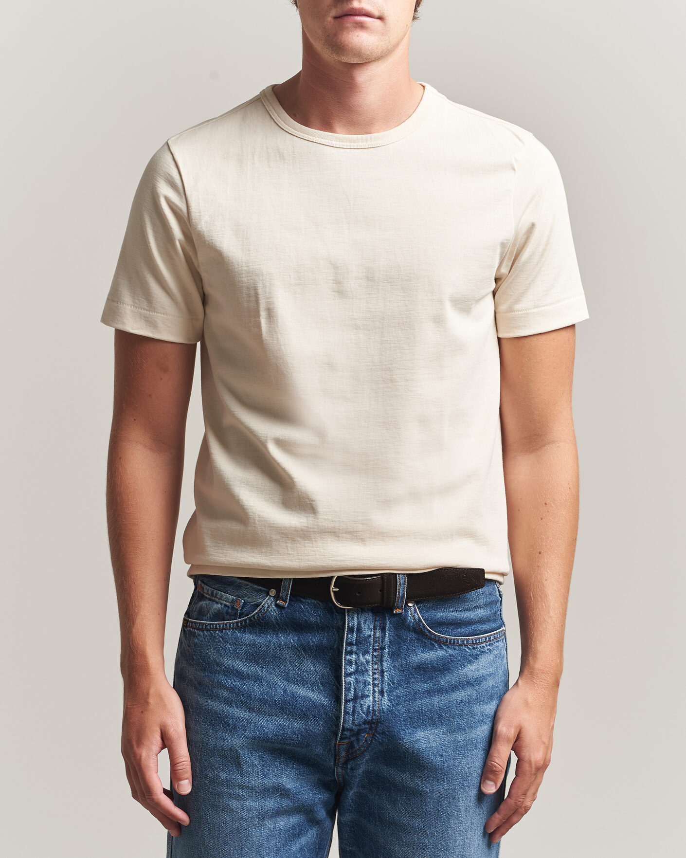 Mies | T-paidat | Merz b. Schwanen | Classic Fit Loopwheeled T-Shirt Nature
