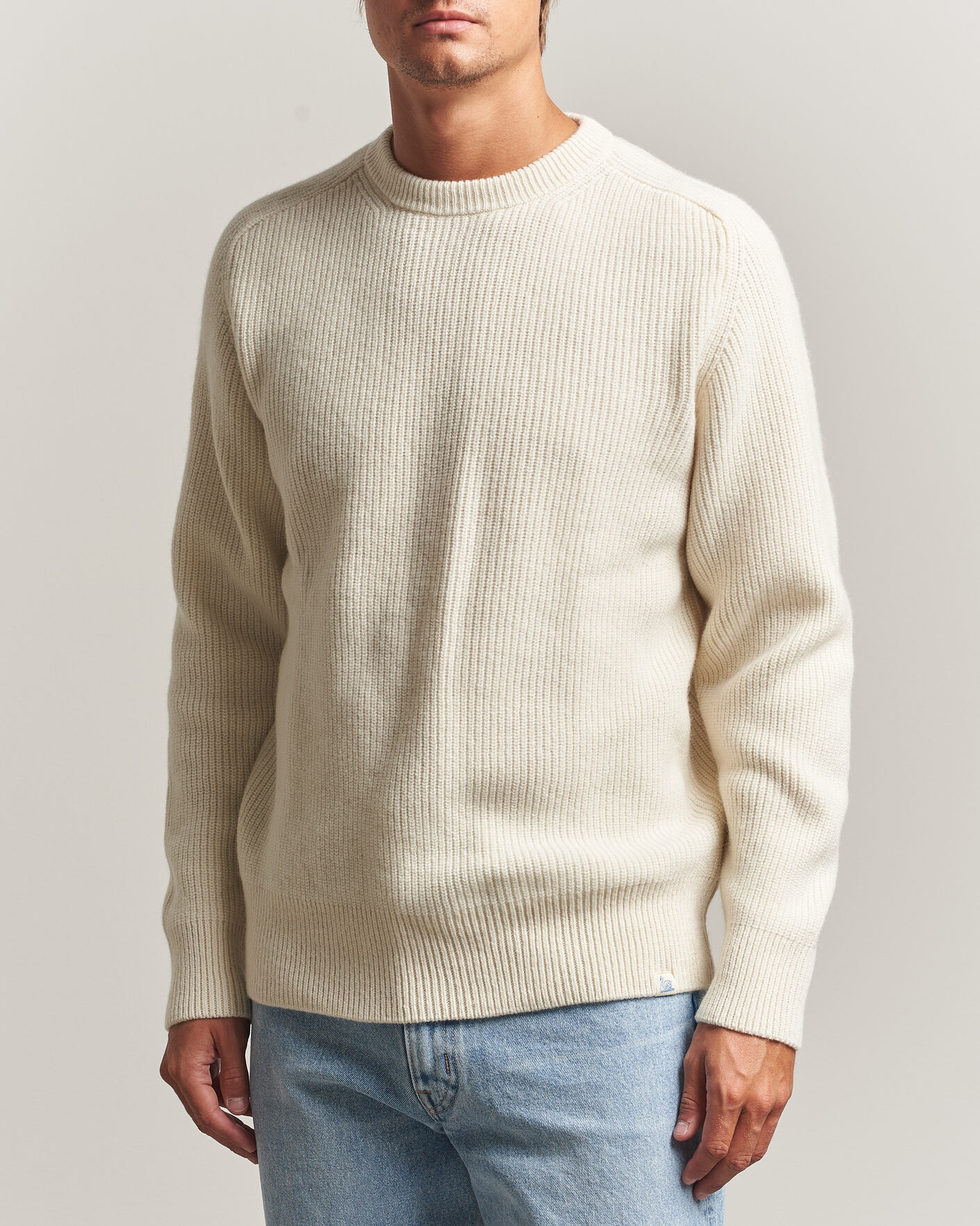 Mies | Puserot | Merz b. Schwanen | Merino/Cashmere Knitted Sweater Nature