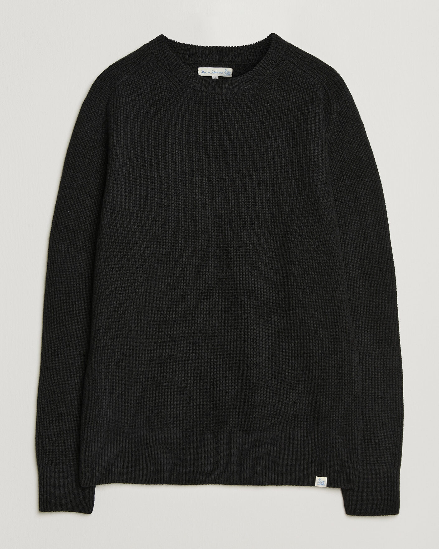 Mies | Puserot | Merz b. Schwanen | Merino/Cashmere Knitted Sweater Deep Black