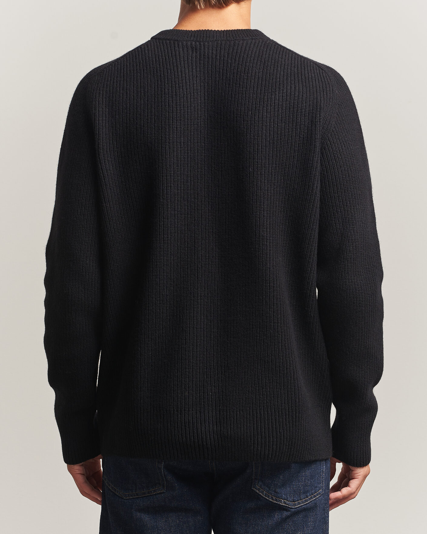 Mies | Puserot | Merz b. Schwanen | Merino/Cashmere Knitted Sweater Deep Black