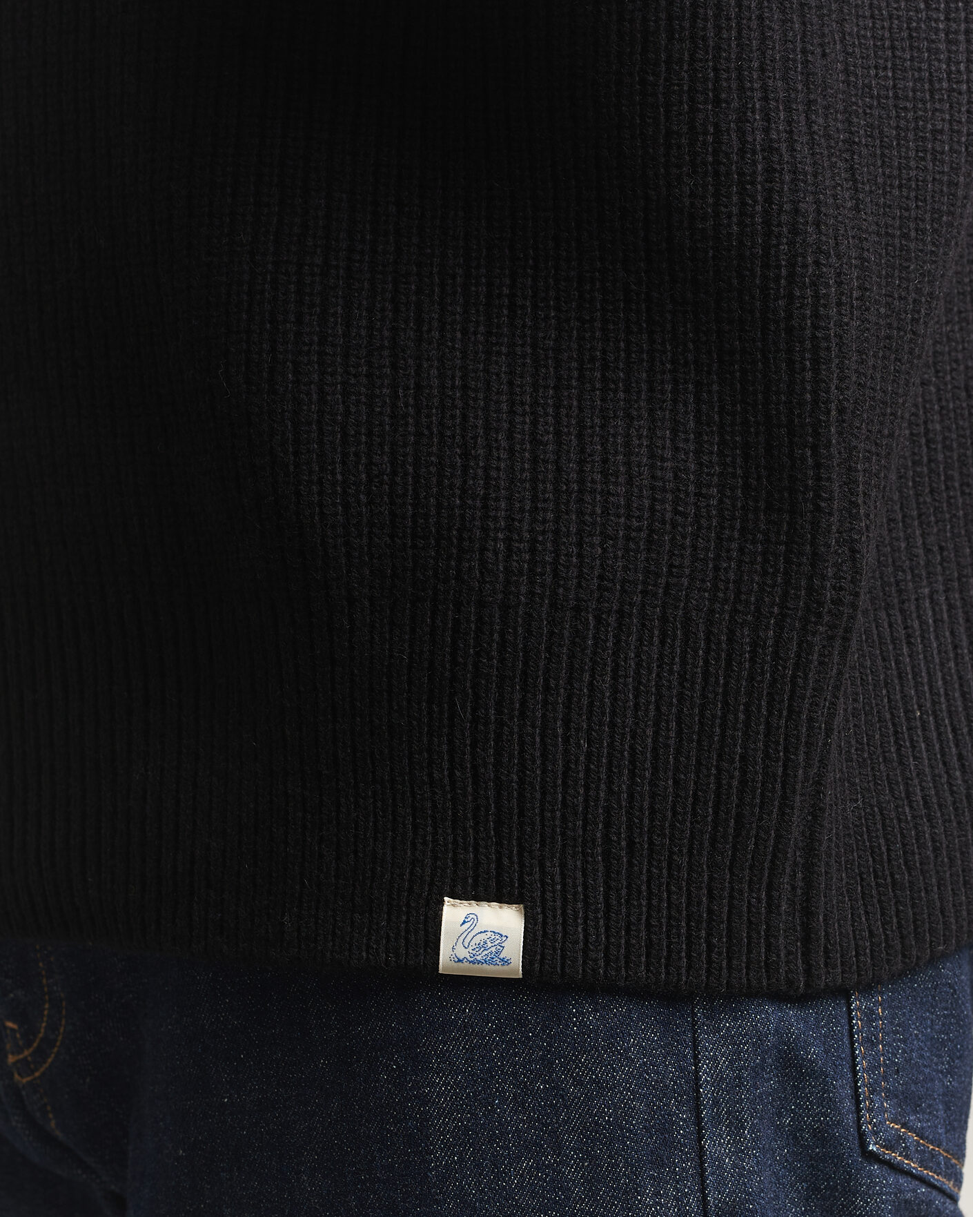 Mies | Puserot | Merz b. Schwanen | Merino/Cashmere Knitted Sweater Deep Black