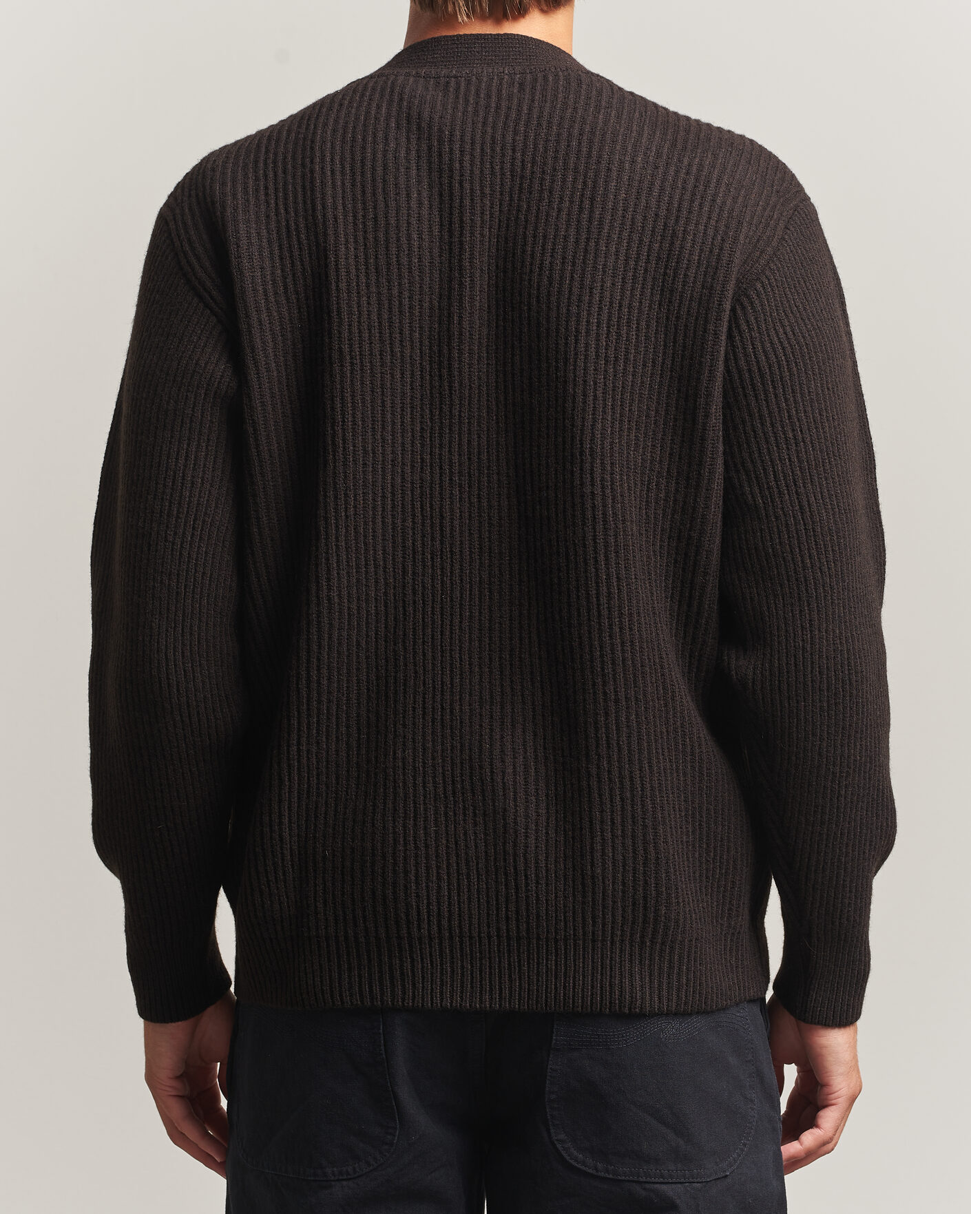 Mies | Puserot | Merz b. Schwanen | Merino/Cashmere Knitted Cardigan Espresso