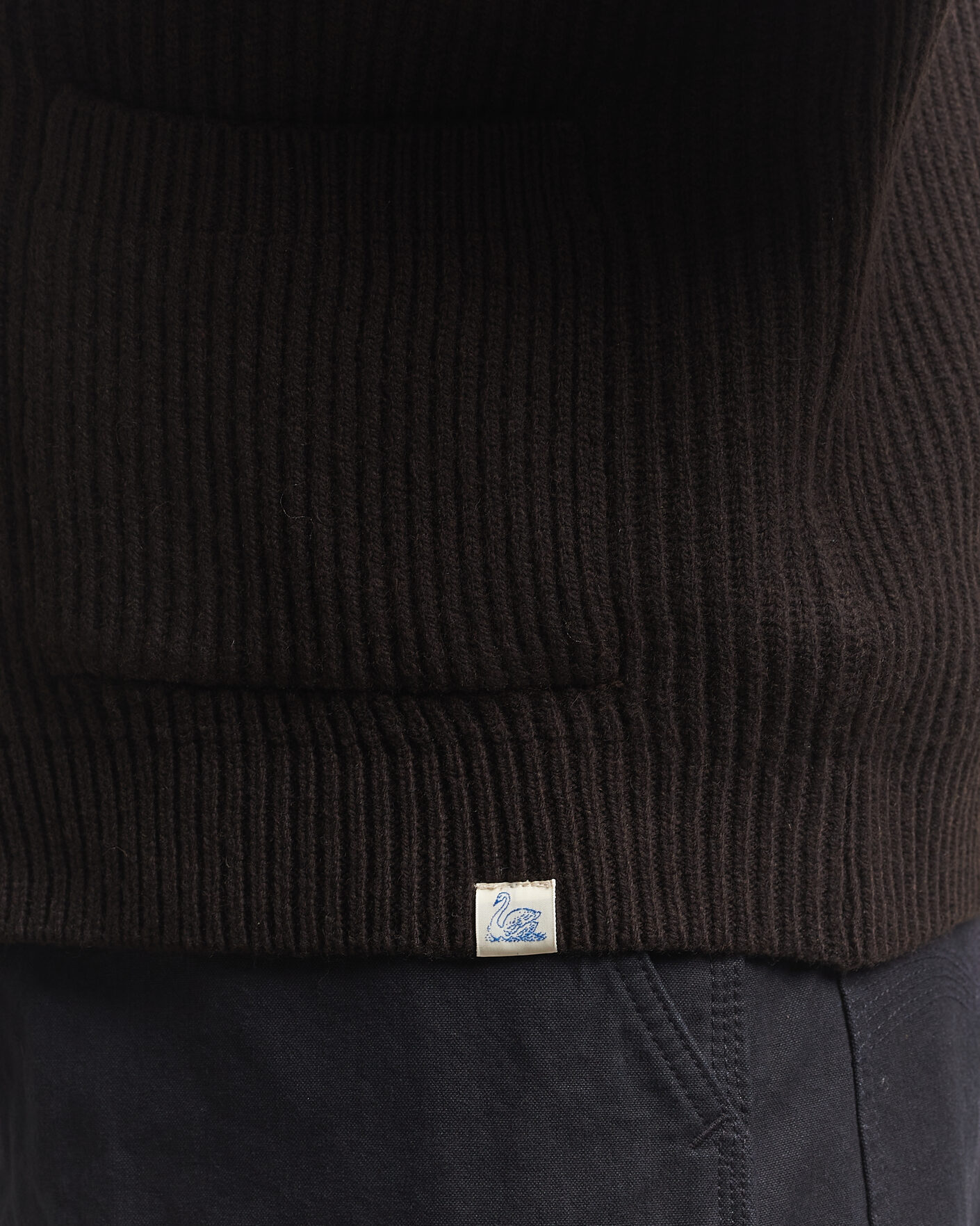 Mies | Puserot | Merz b. Schwanen | Merino/Cashmere Knitted Cardigan Espresso