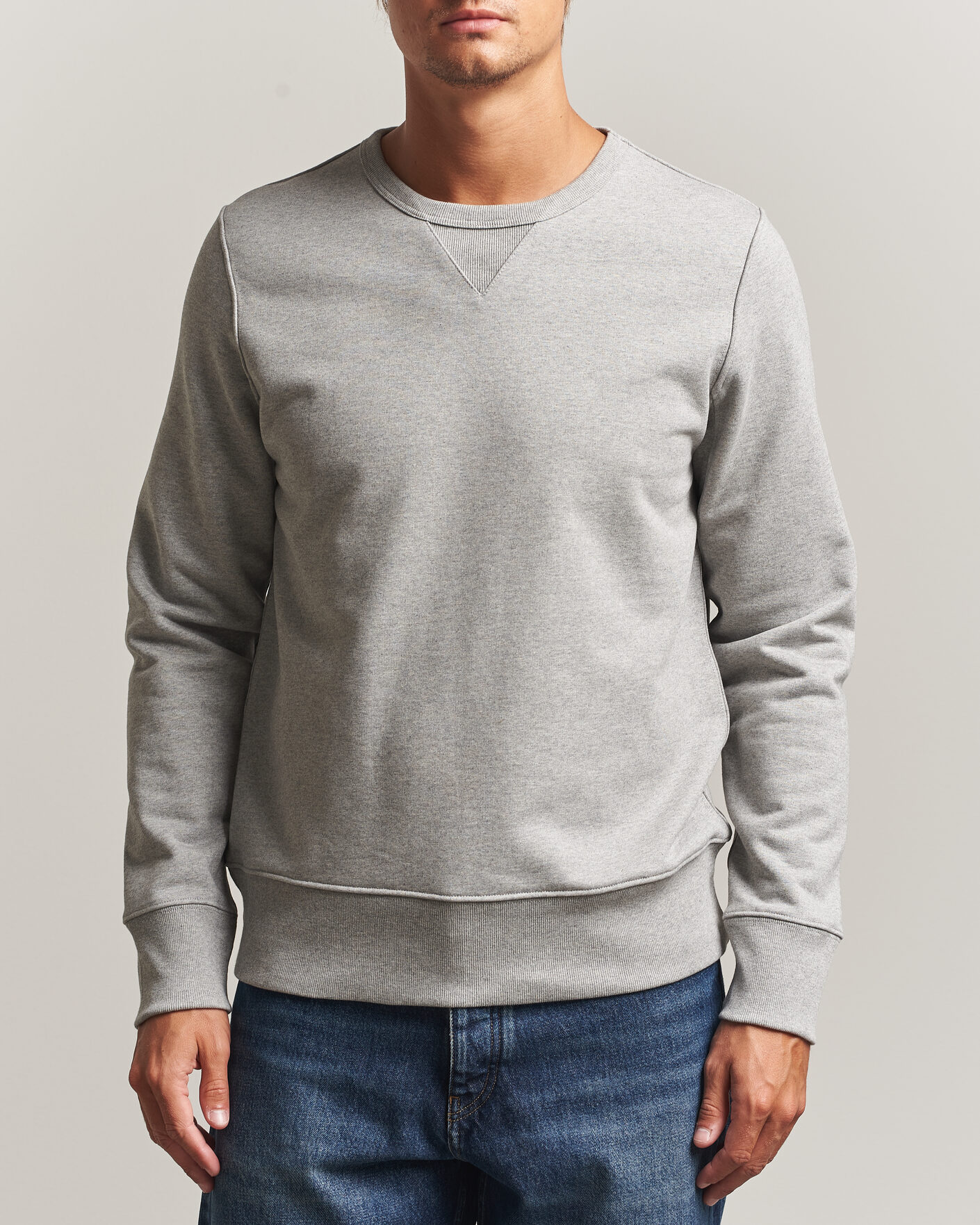 Mies | Puserot | Merz b. Schwanen | Classic Fit Loopwheeled Heavyweight Sweatshirt Grey Melange