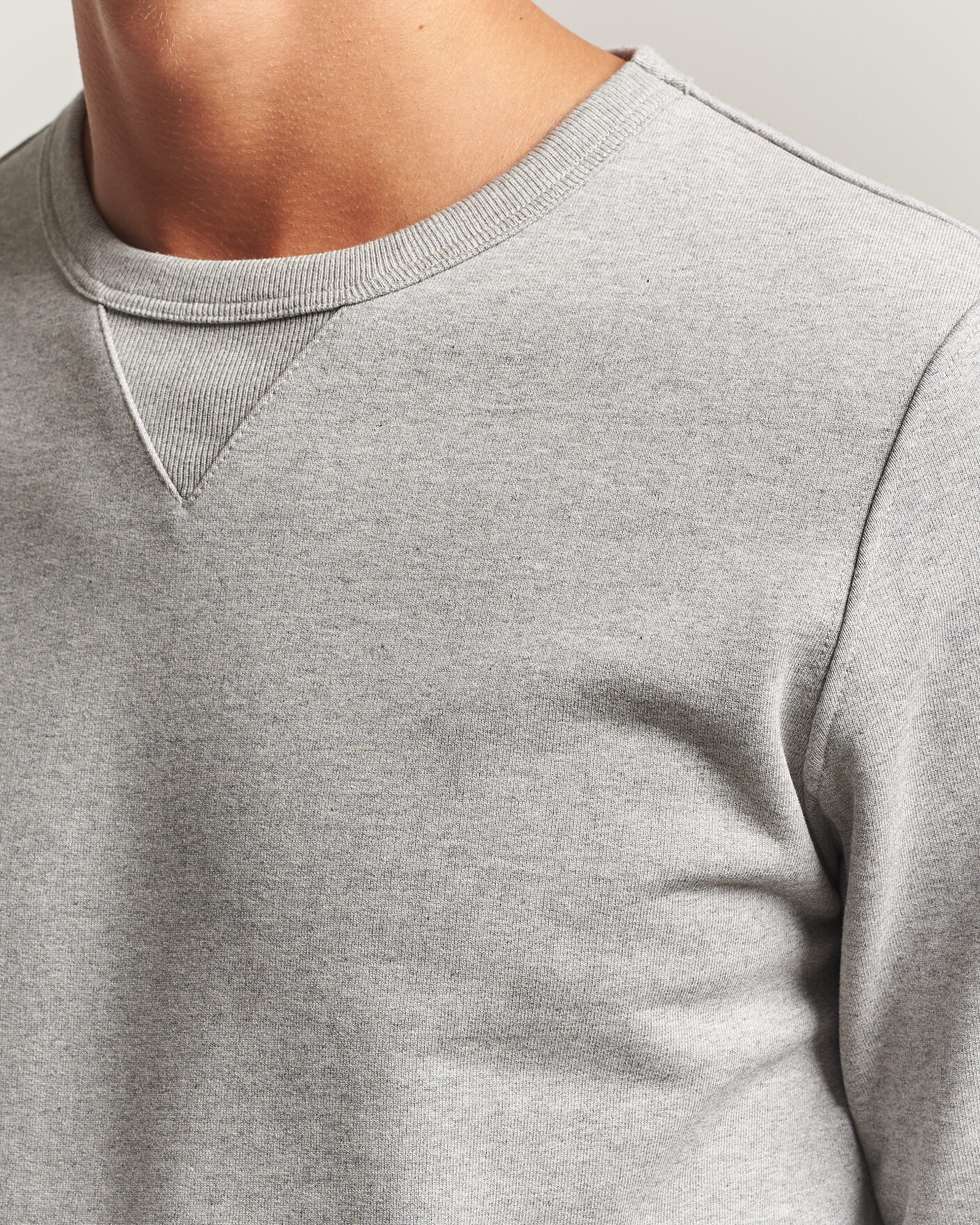 Mies | Puserot | Merz b. Schwanen | Classic Fit Loopwheeled Heavyweight Sweatshirt Grey Melange