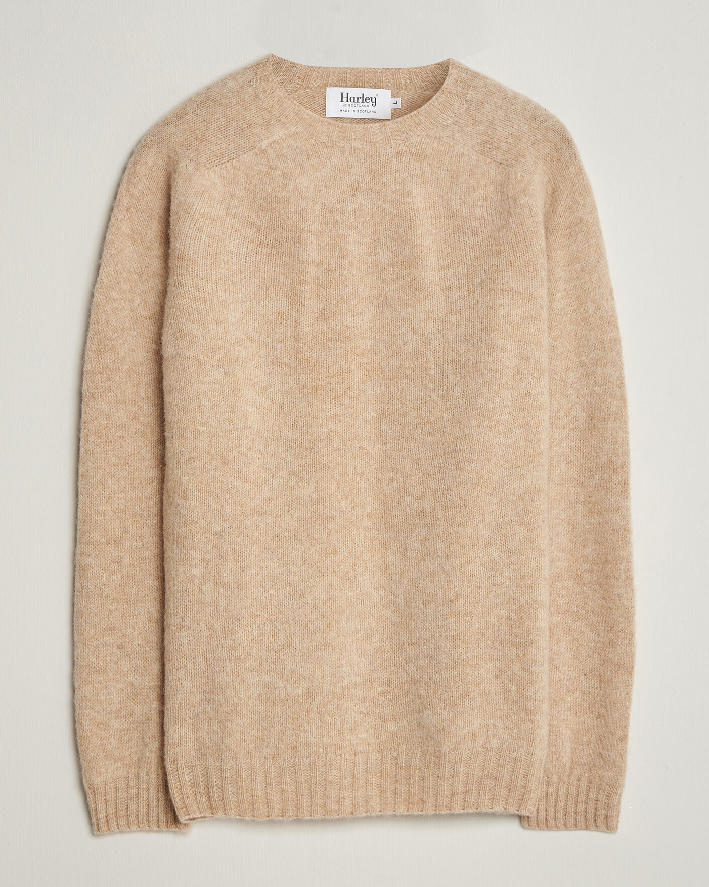 Mies | Puserot | Harley Of Scotland | Brushed Supersoft Lambswool Crewneck Calico