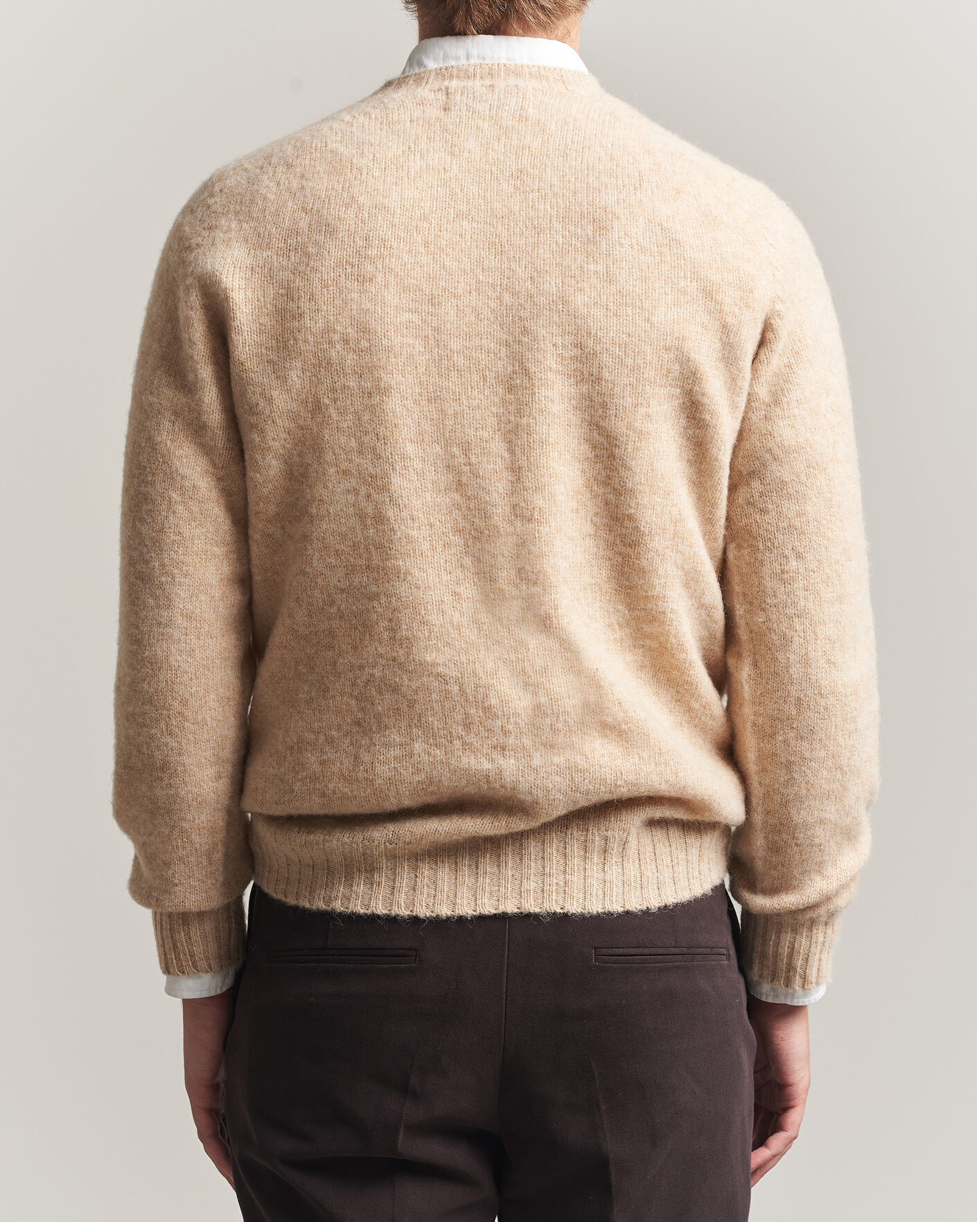 Mies | Puserot | Harley Of Scotland | Brushed Supersoft Lambswool Crewneck Calico