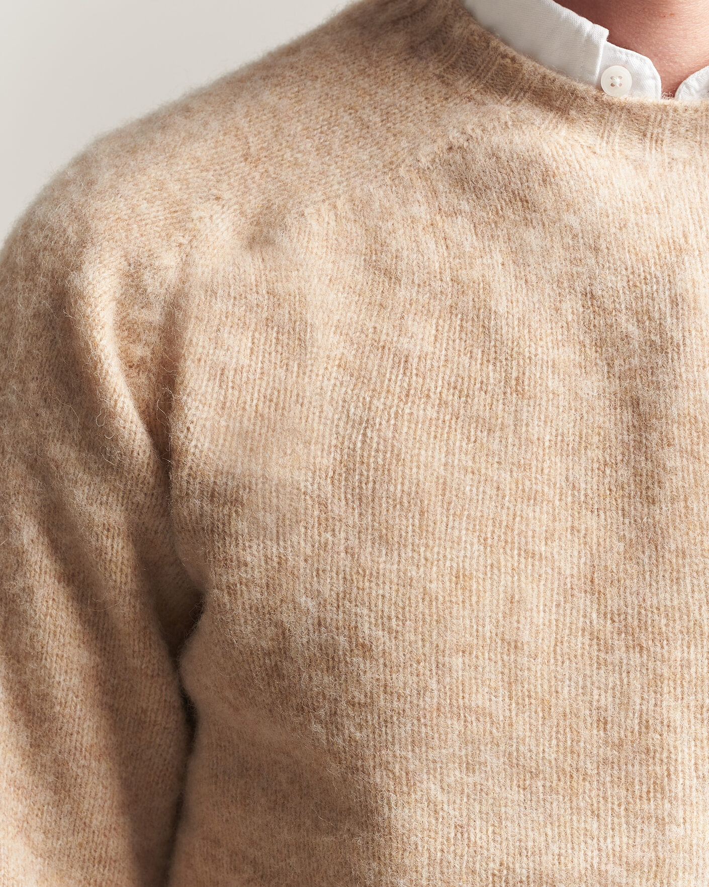 Mies | Puserot | Harley Of Scotland | Brushed Supersoft Lambswool Crewneck Calico