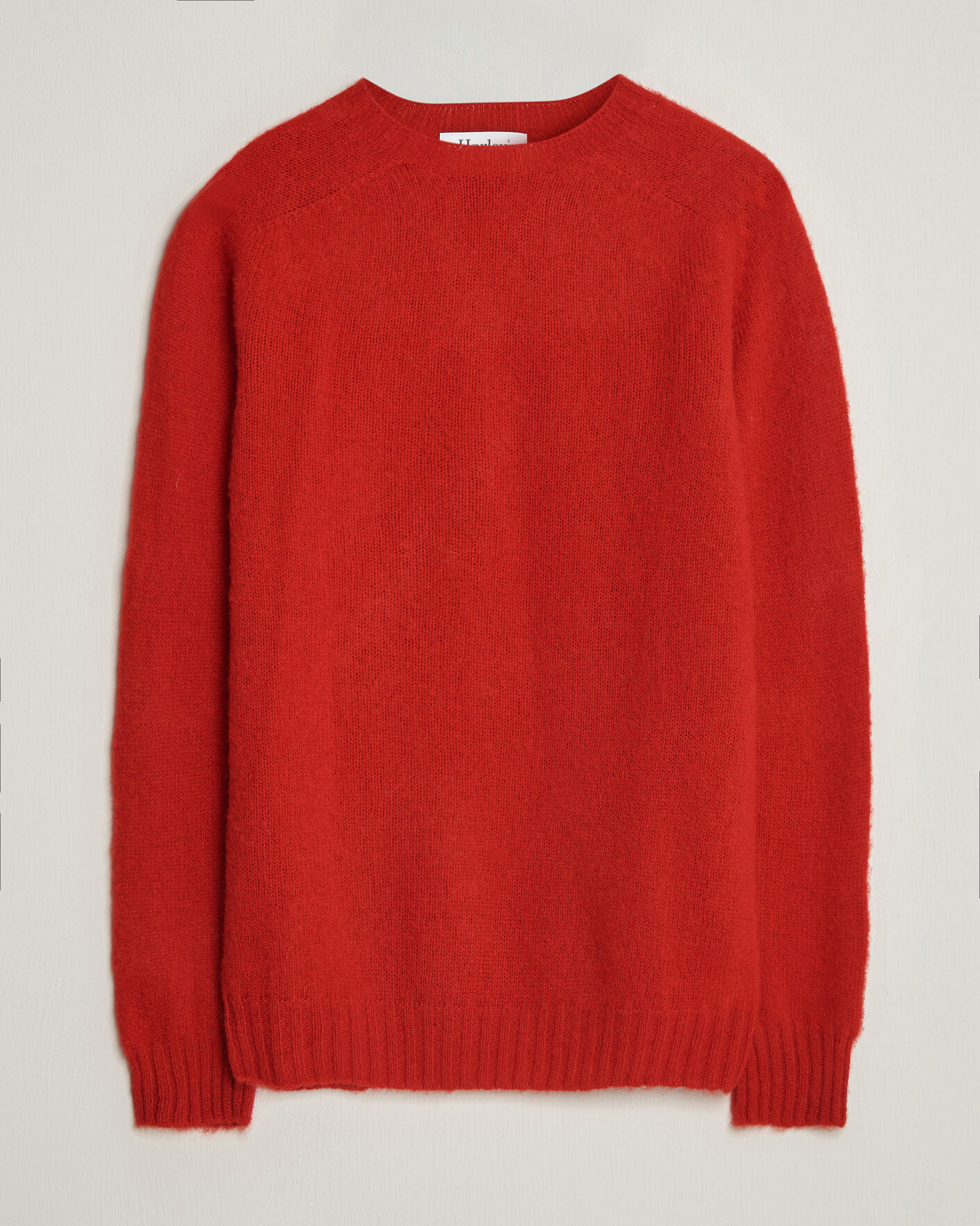 Mies | Puserot | Harley Of Scotland | Brushed Supersoft Lambswool Crewneck Cardinal