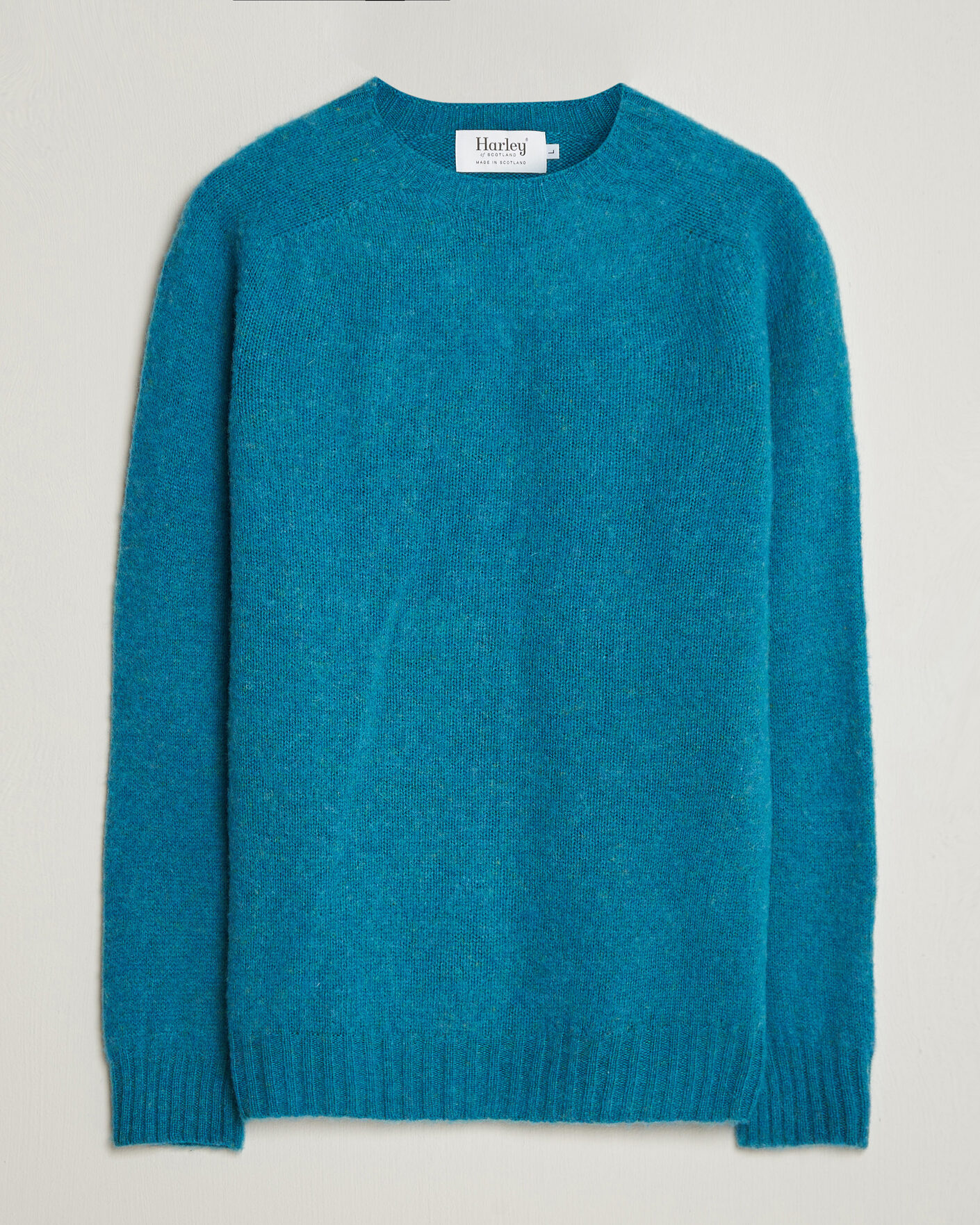 Mies | Puserot | Harley Of Scotland | Brushed Supersoft Lambswool Crewneck Gulfstream
