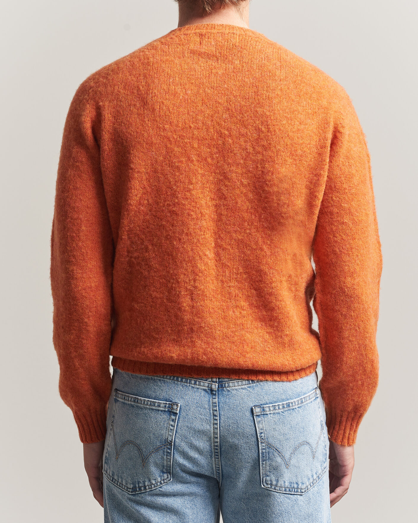 Mies | Puserot | Harley Of Scotland | Brushed Supersoft Lambswool Crewneck Satsuma