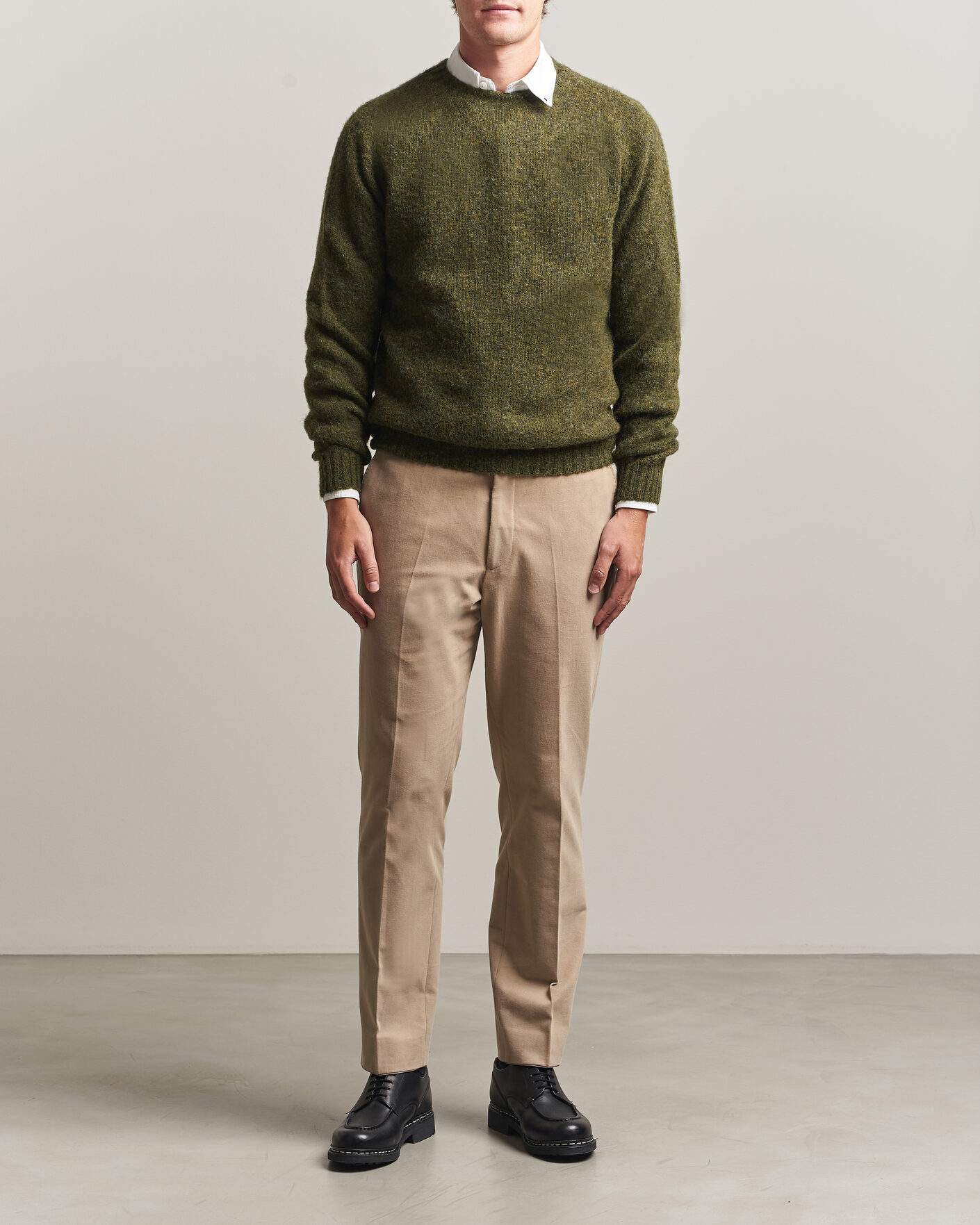 Mies | Puserot | Harley Of Scotland | Brushed Supersoft Lambswool Crewneck Scots Pine