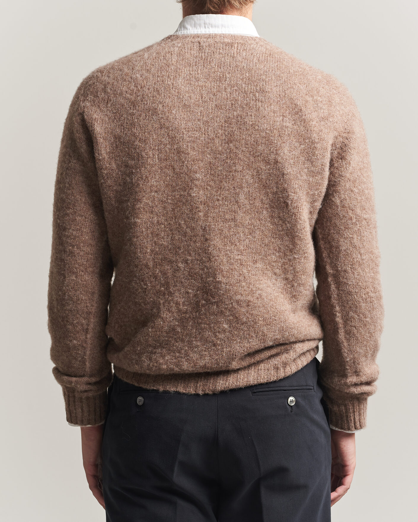 Mies | Puserot | Harley Of Scotland | Brushed Supersoft Lambswool Crewneck Tundra