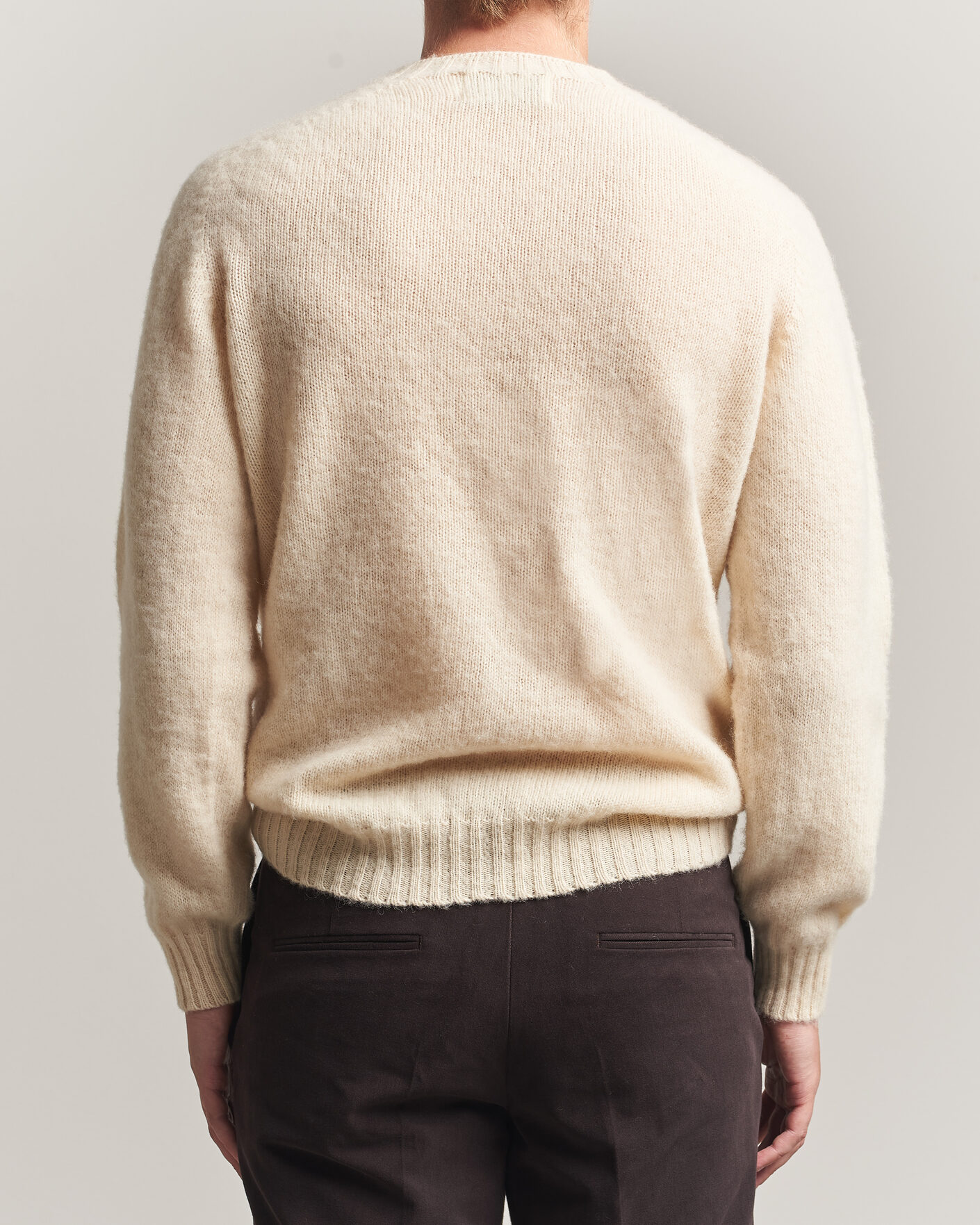 Mies | Puserot | Harley Of Scotland | Brushed Supersoft Lambswool Crewneck Vanilla