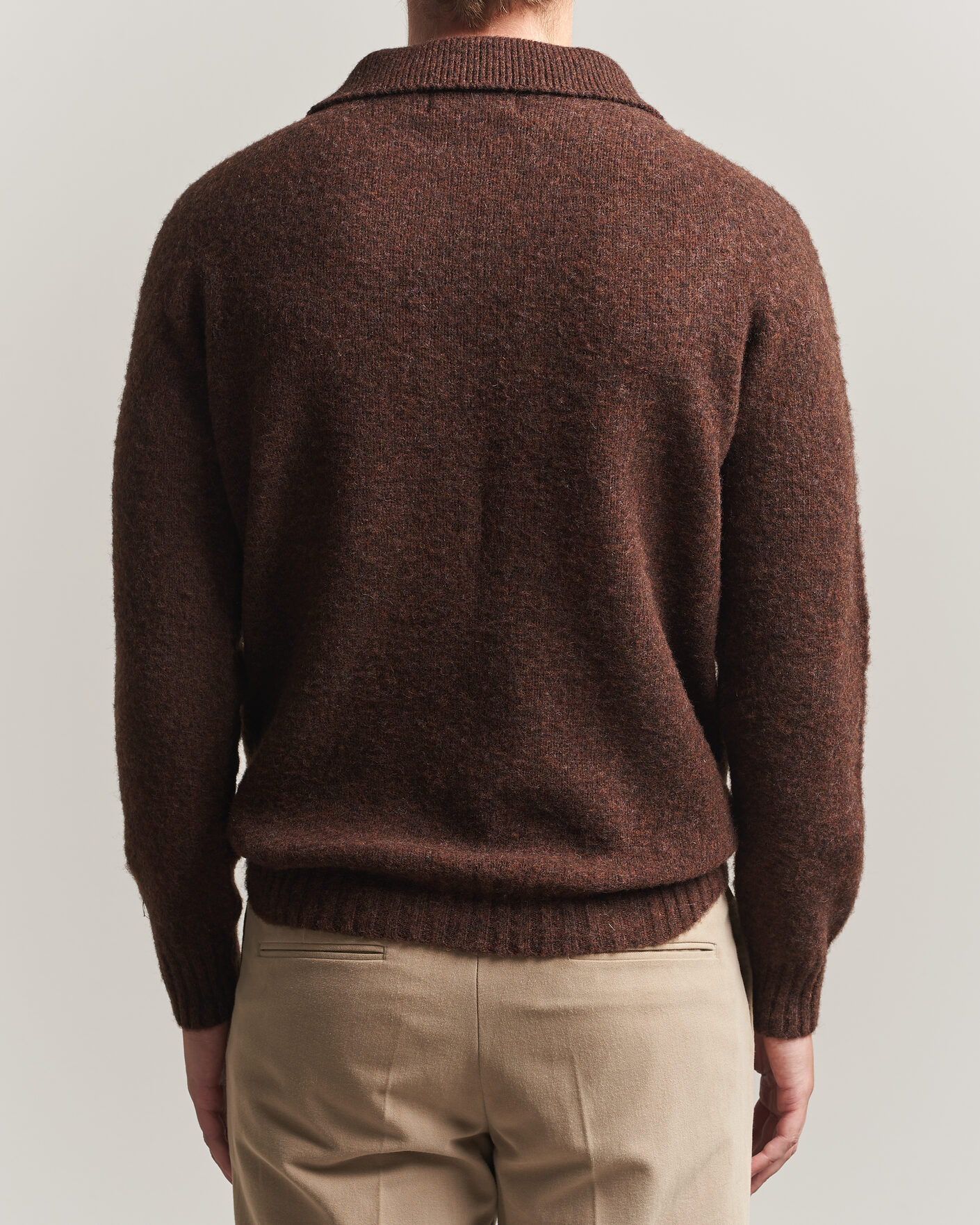 Mies | Puserot | Harley Of Scotland | Brushed Supersoft Lambswool Polo Marron