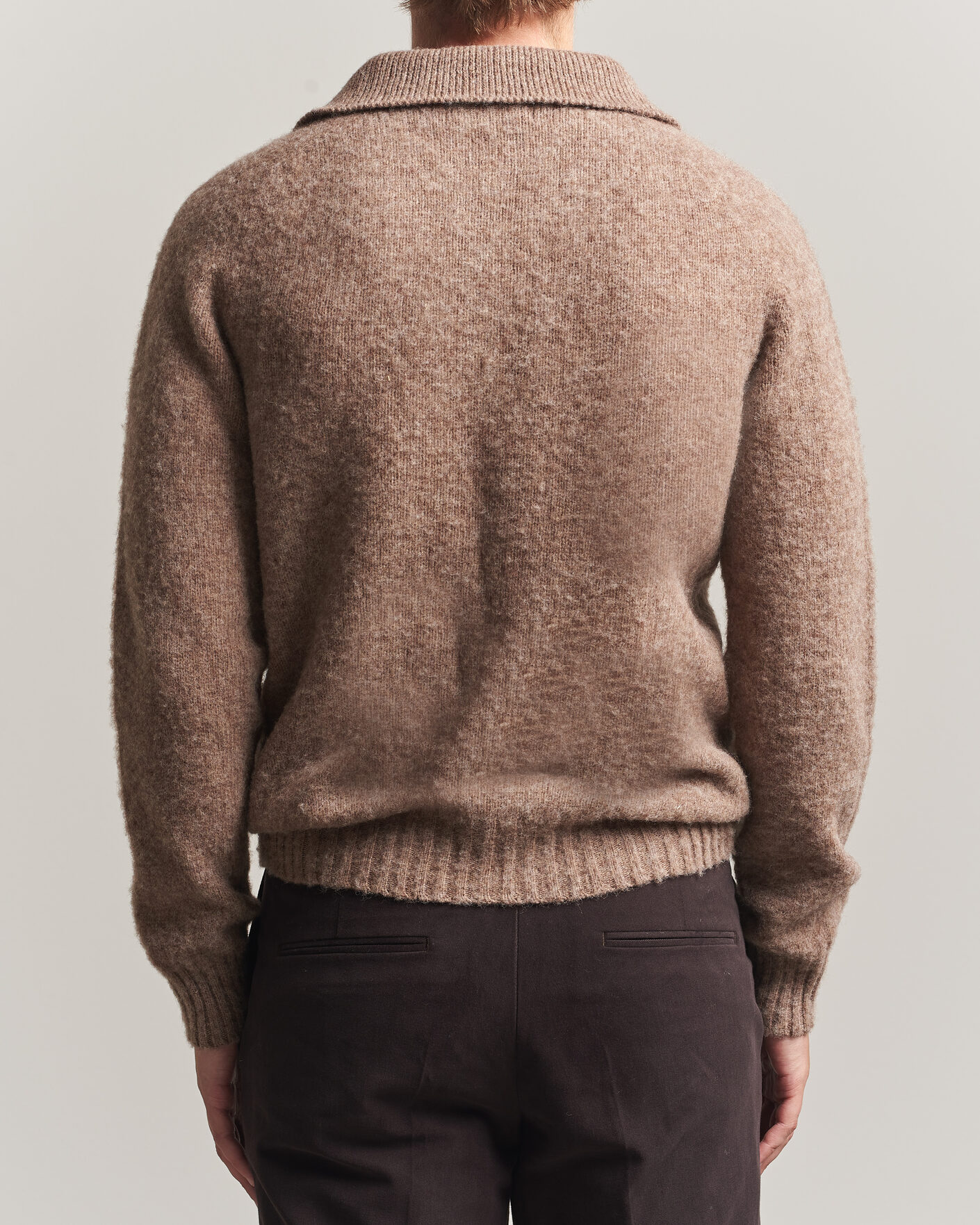 Mies | Puserot | Harley Of Scotland | Brushed Supersoft Lambswool Polo Tundra