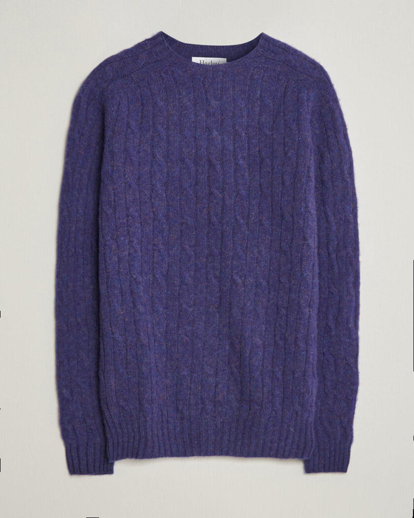Mies | Puserot | Harley Of Scotland | Brushed Supersoft Lambswool Cable Iris