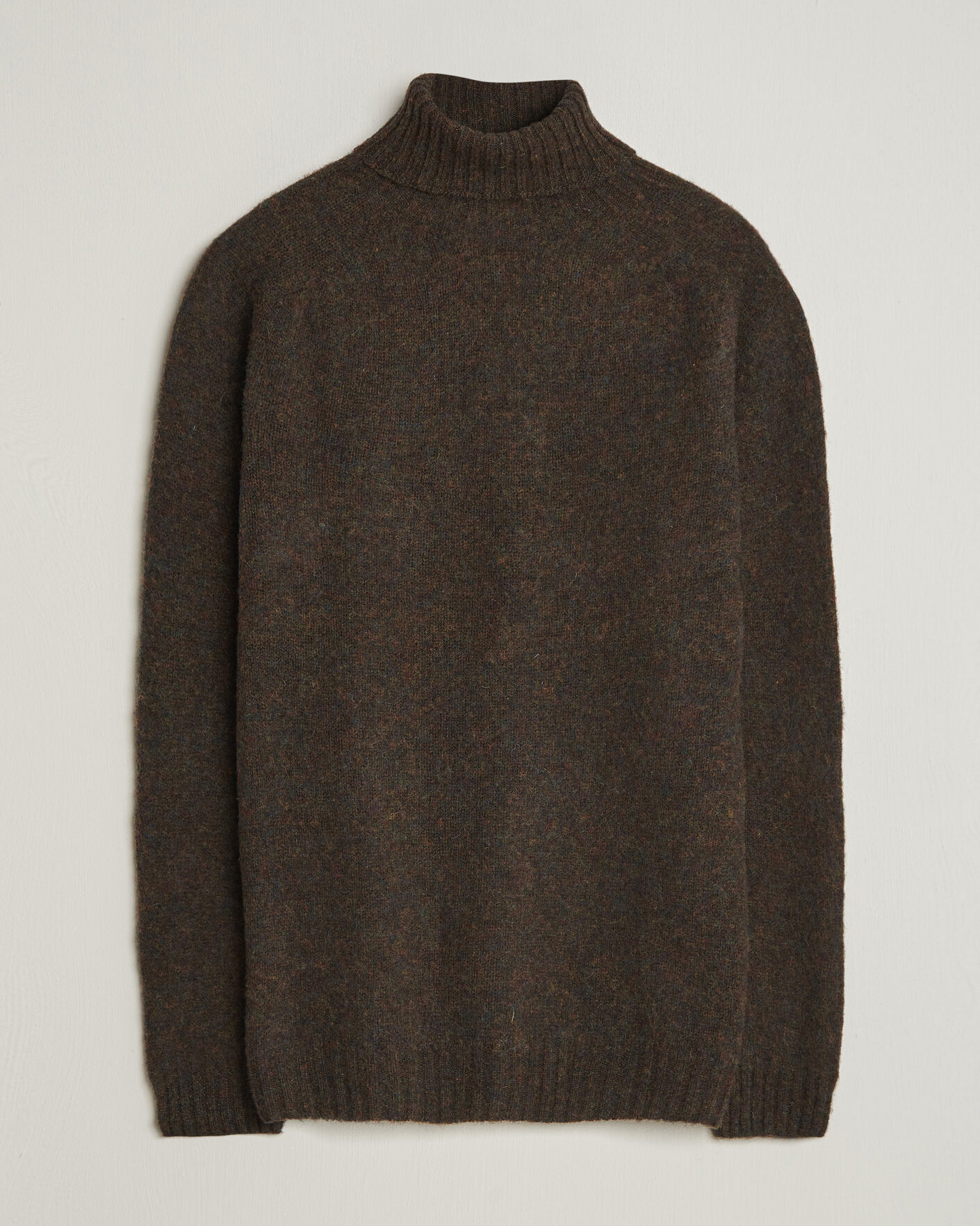 Mies | Puserot | Harley Of Scotland | Brushed Supersoft Lambswool Rollneck Carob