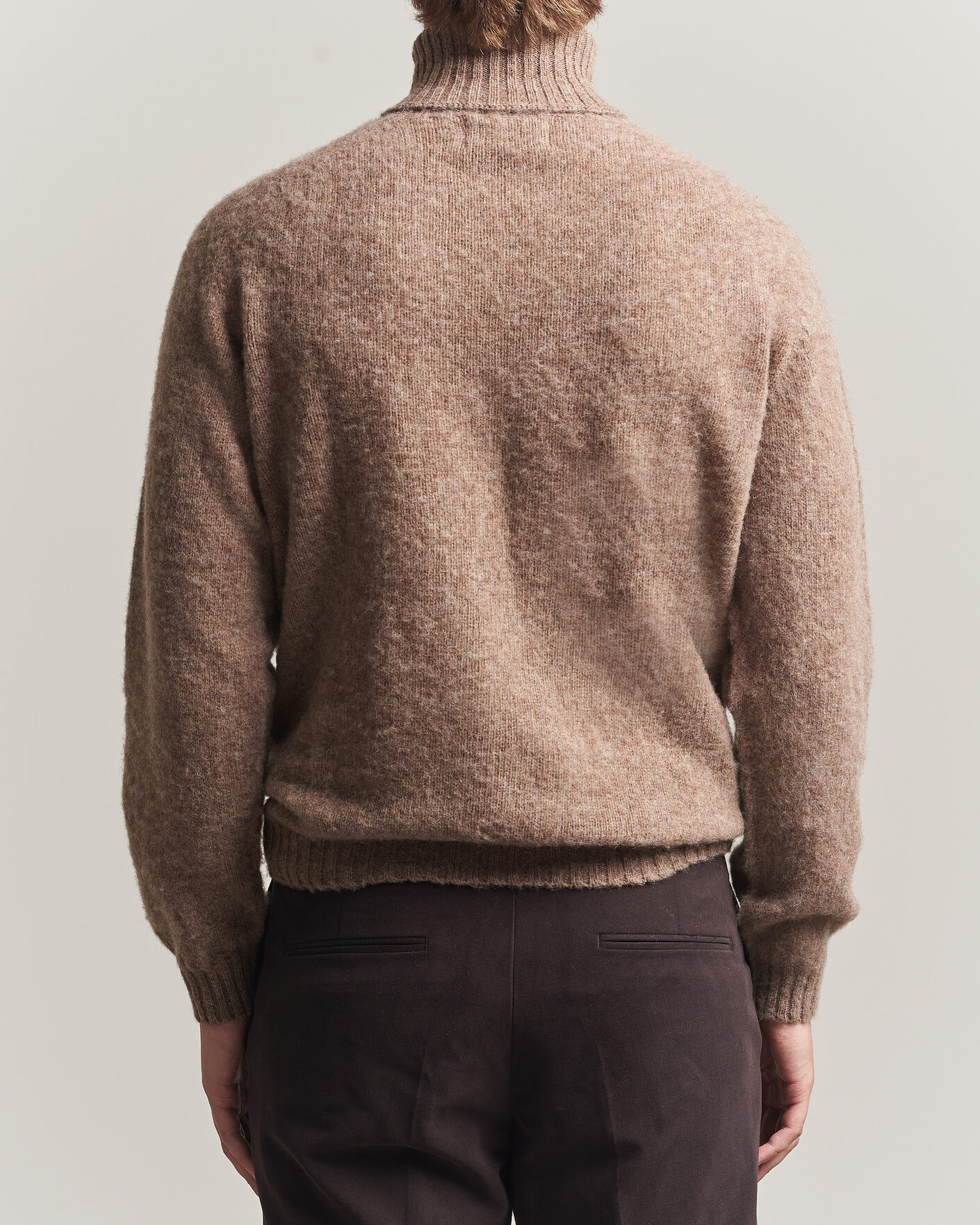 Mies | Puserot | Harley Of Scotland | Brushed Supersoft Lambswool Rollneck Tundra