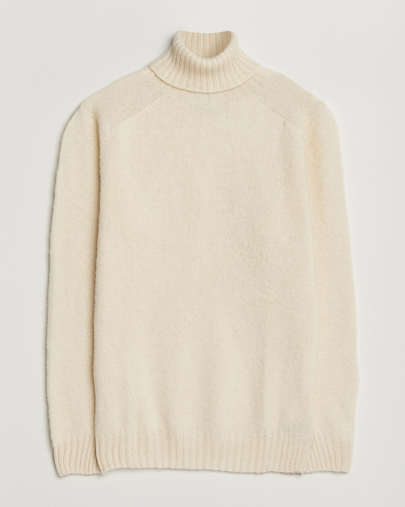 Mies | Puserot | Harley Of Scotland | Brushed Supersoft Lambswool Rollneck Vanilla