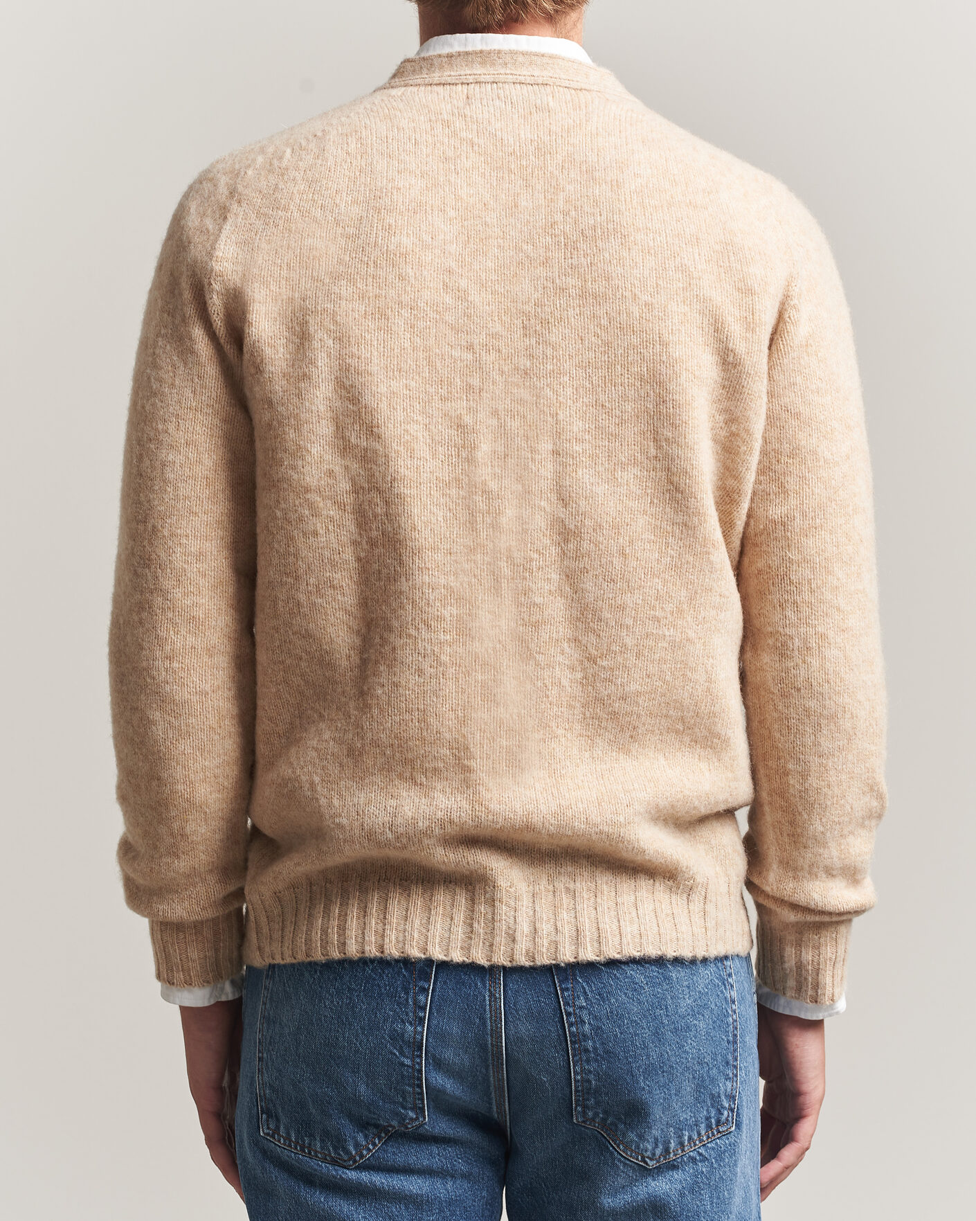 Mies | Puserot | Harley Of Scotland | Brushed Supersoft Lambswool Cardigan Calico