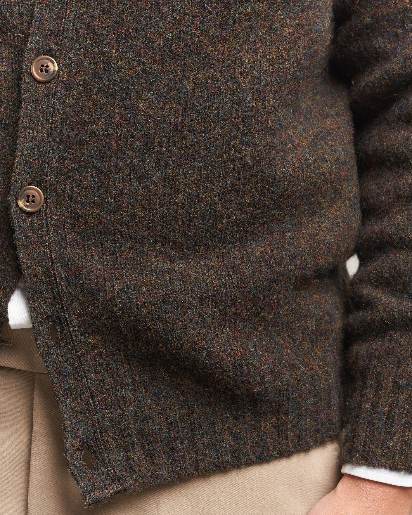 Mies | Puserot | Harley Of Scotland | Brushed Supersoft Lambswool Cardigan Carob
