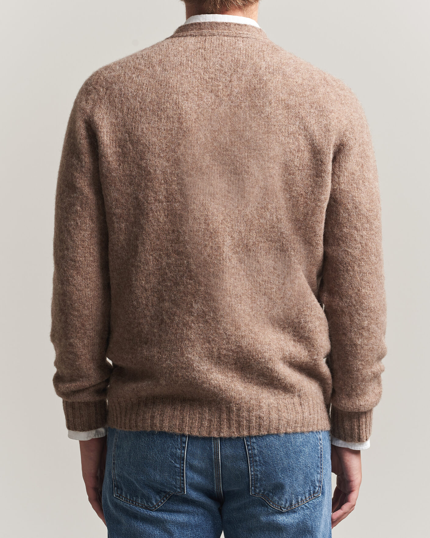 Mies | Puserot | Harley Of Scotland | Brushed Supersoft Lambswool Cardigan Tundra