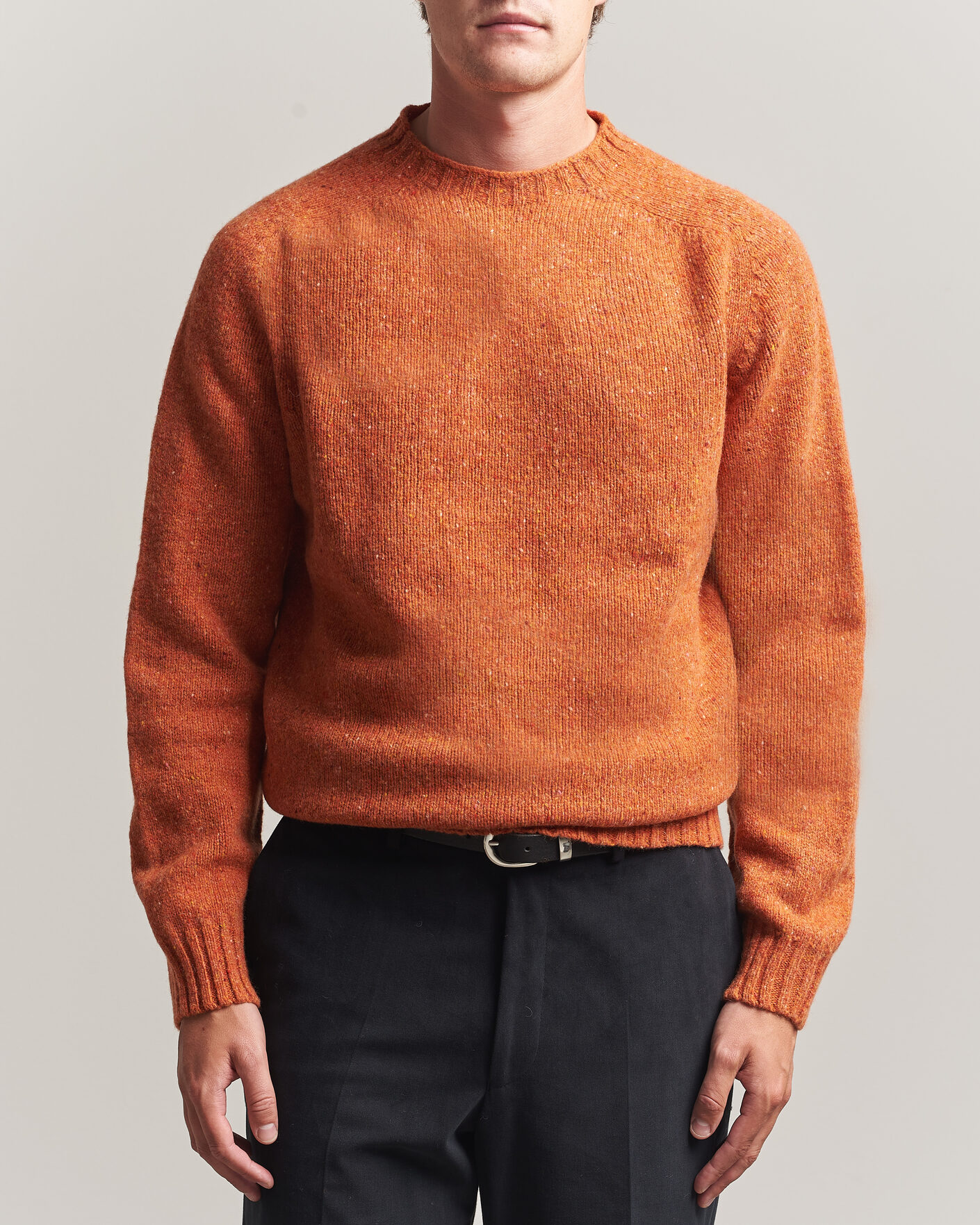 Mies | Business & Beyond | Harley Of Scotland | Donegal Wool Crewneck Orange