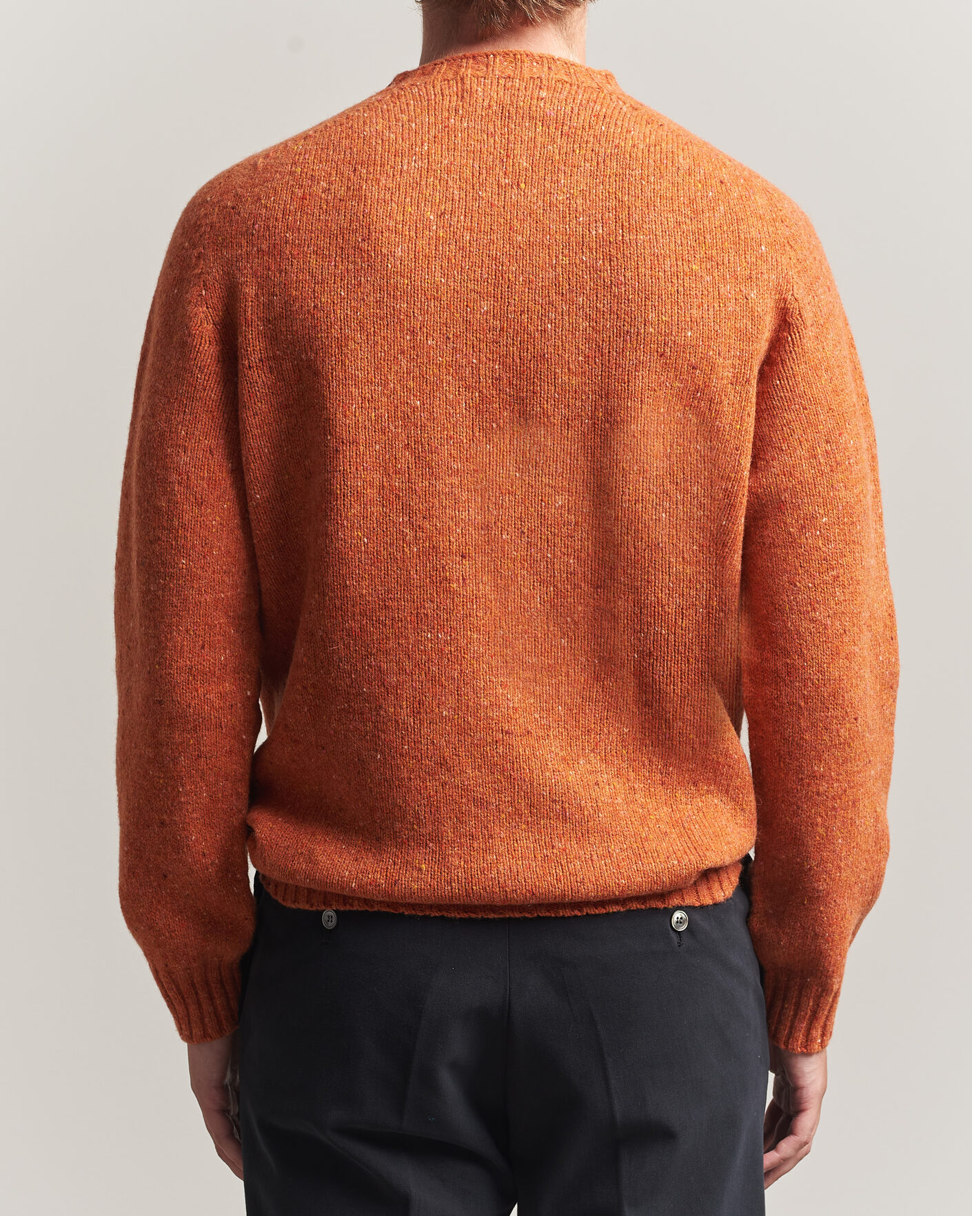 Mies | Business & Beyond | Harley Of Scotland | Donegal Wool Crewneck Orange