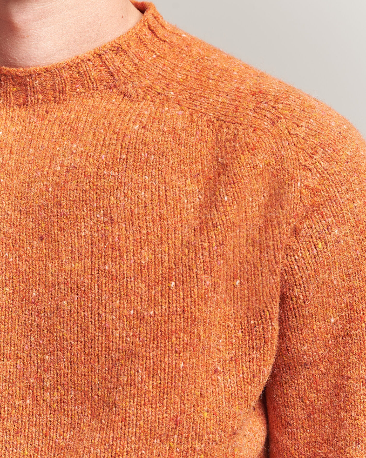 Mies | Business & Beyond | Harley Of Scotland | Donegal Wool Crewneck Orange
