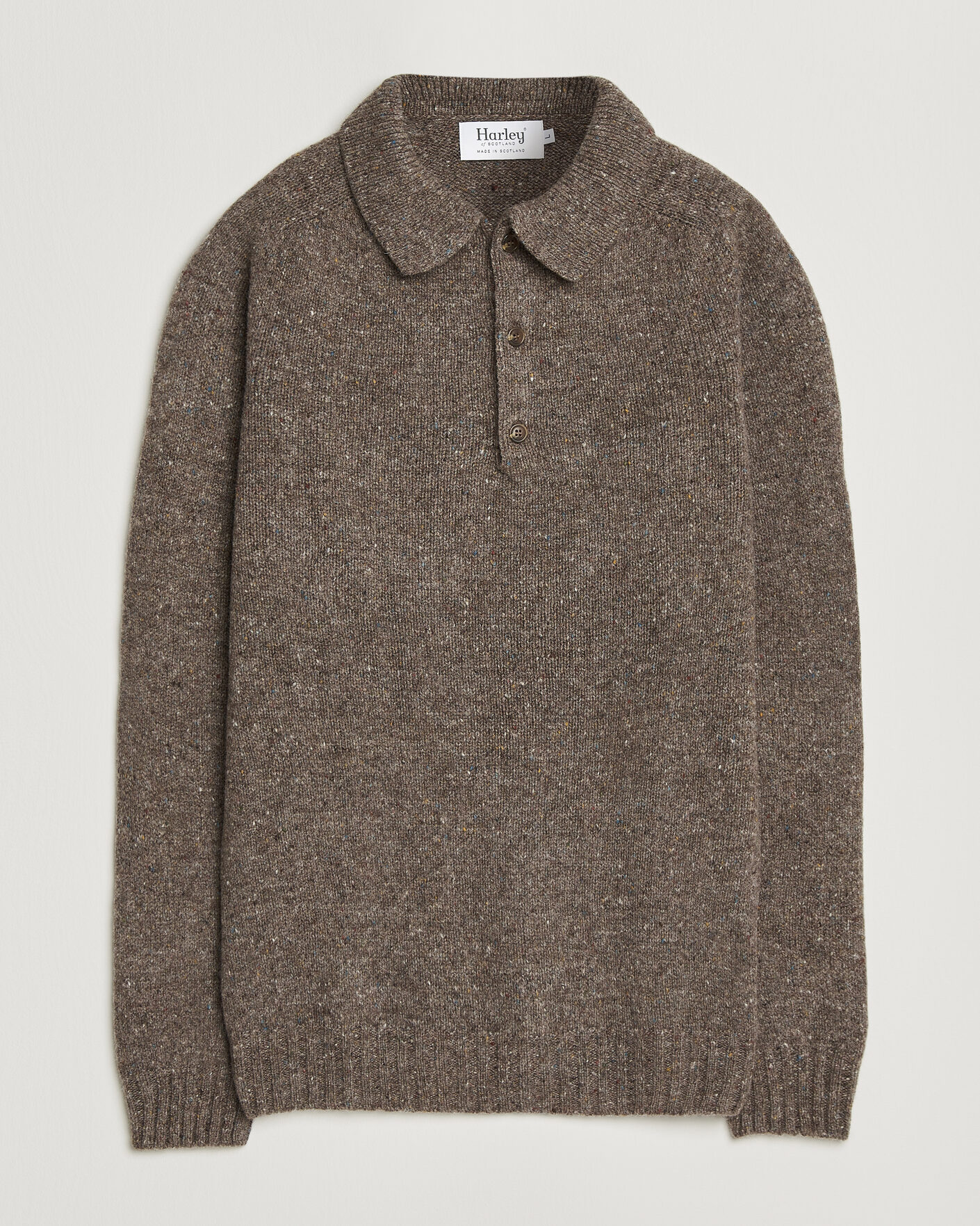 Mies | Puserot | Harley Of Scotland | Donegal Wool Polo Brown