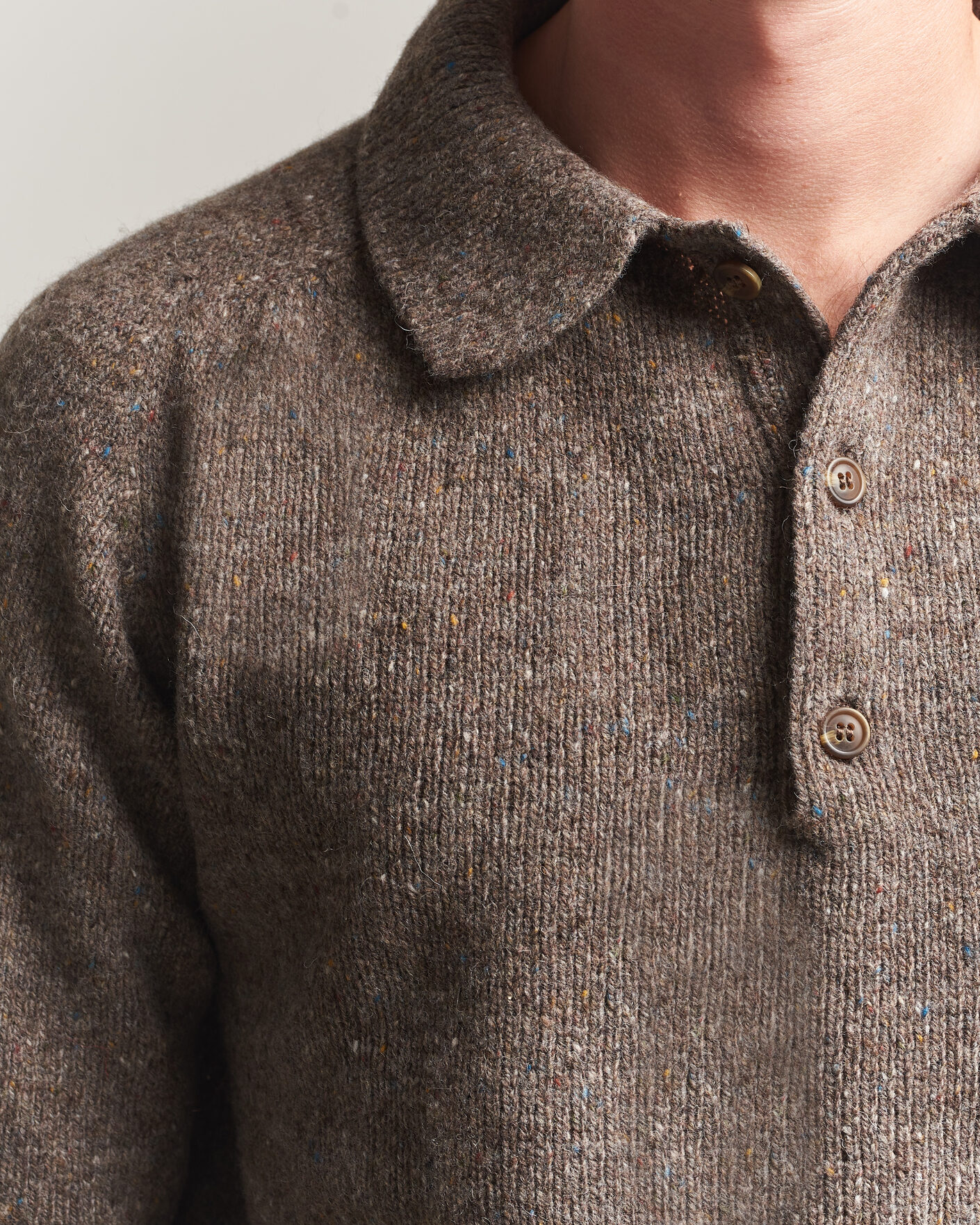 Mies | Puserot | Harley Of Scotland | Donegal Wool Polo Brown
