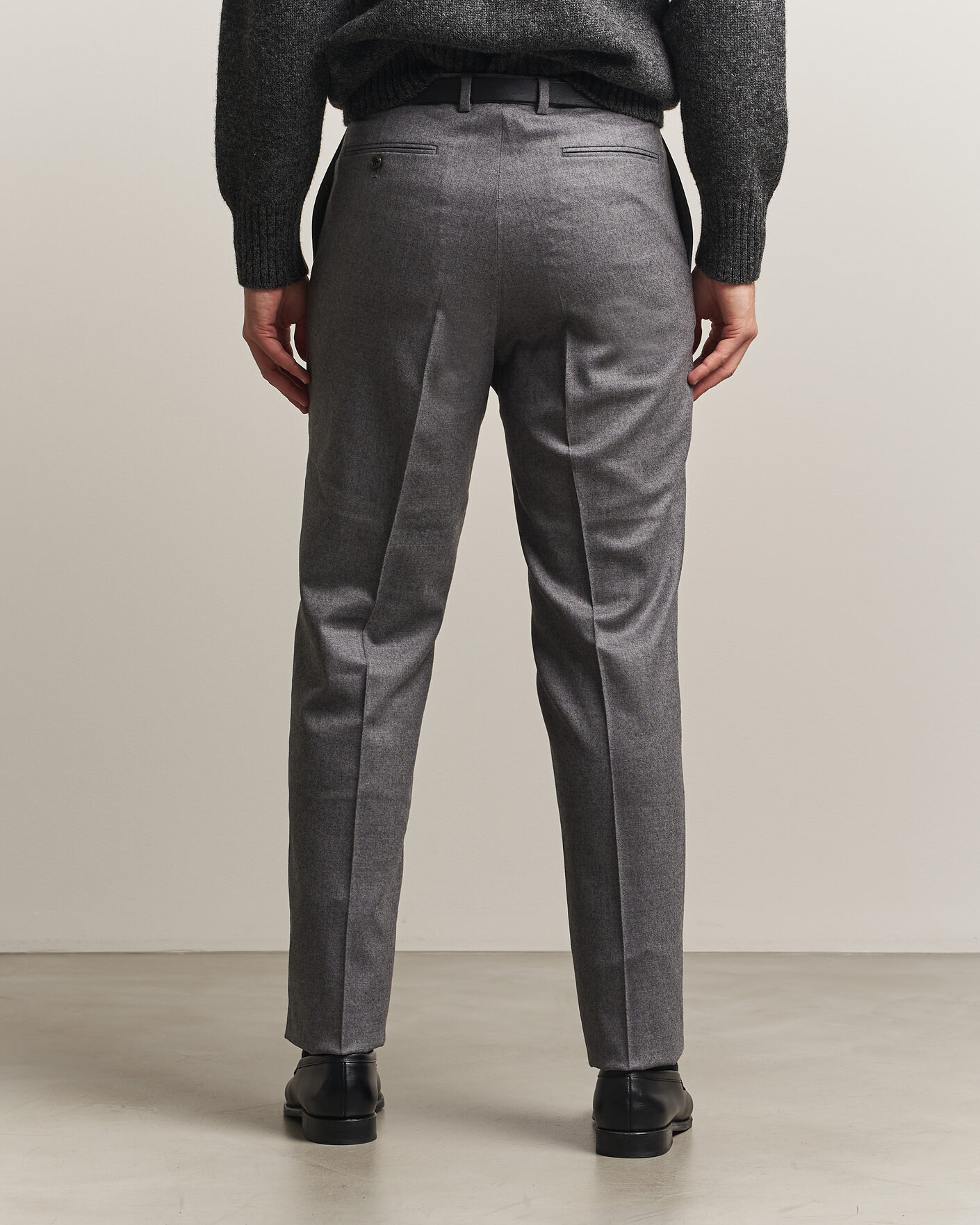 Mies | Housut | Kamakura Shirts | Saxony Wool Ivy Trousers Mid Gray