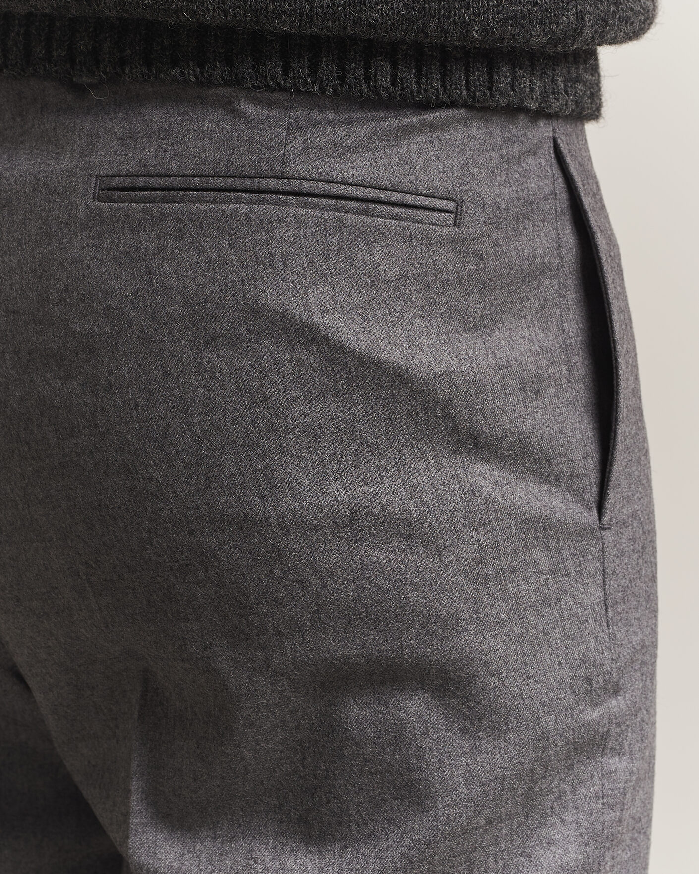 Mies | Housut | Kamakura Shirts | Saxony Wool Ivy Trousers Mid Gray