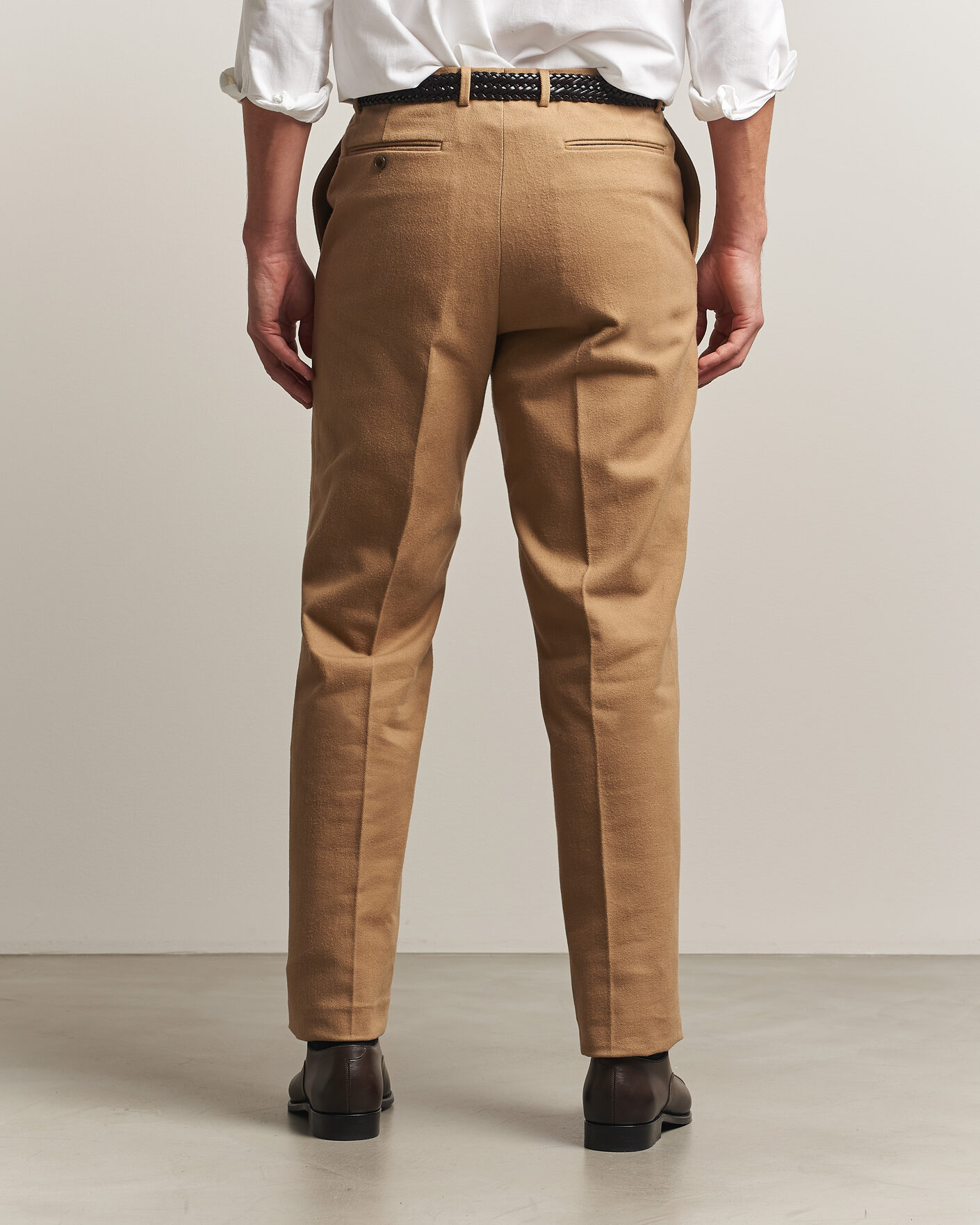 Mies | Housut | Kamakura Shirts | Brushed Cotton Twill Ivy Trousers Beige