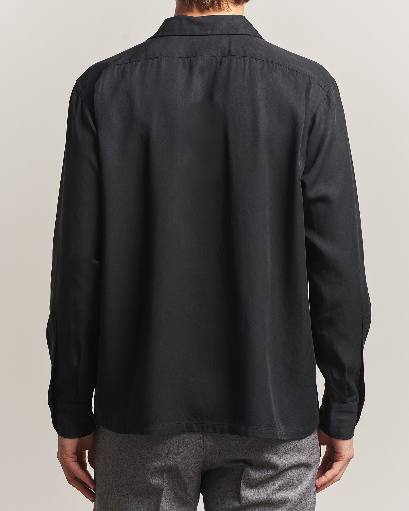Mies | Kauluspaidat | Kamakura Shirts | Vintage Open Collar Shirt Black