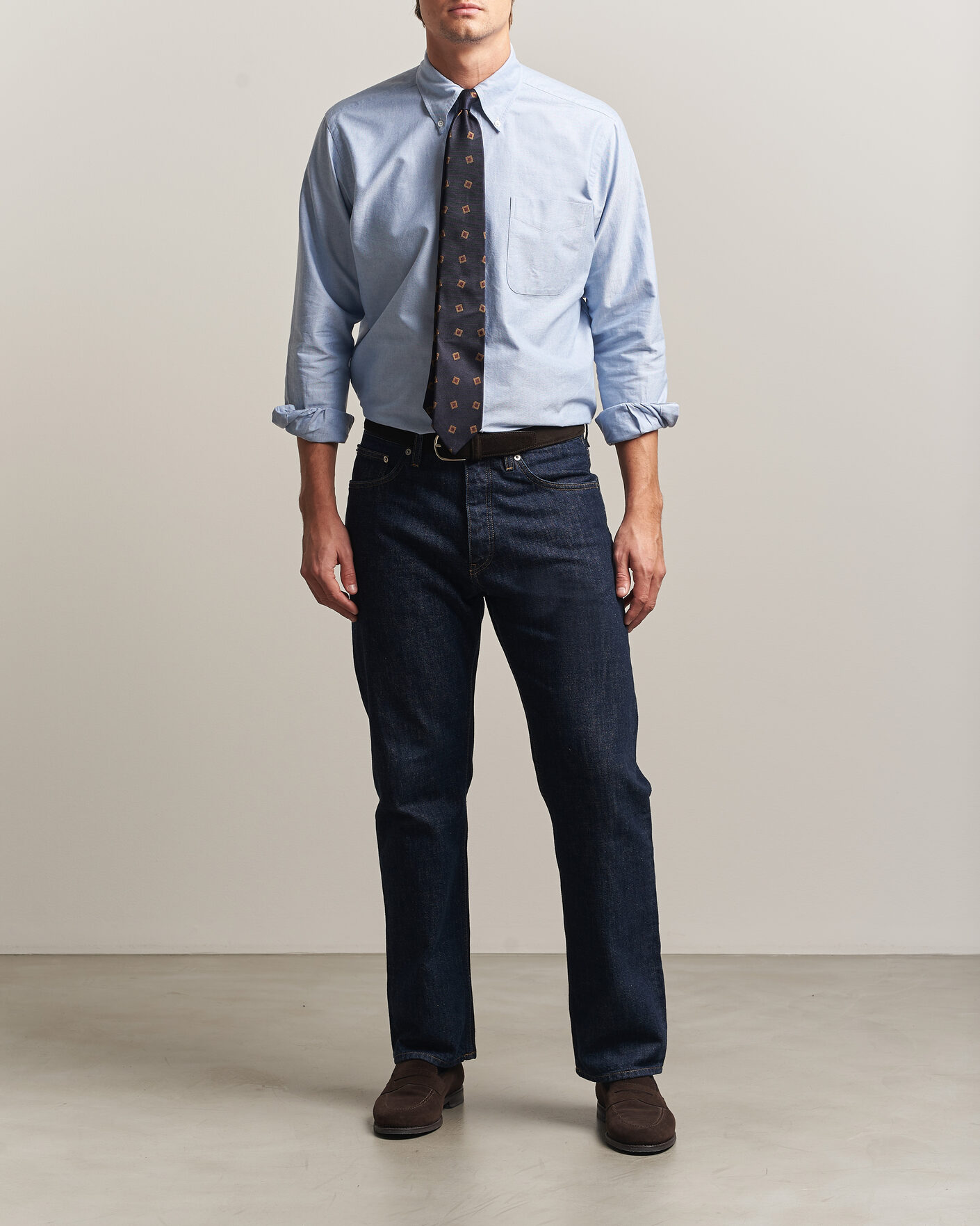 Mies | Kauluspaidat | Kamakura Shirts | Ametora Japanese Oxford BD Shirt Light Blue
