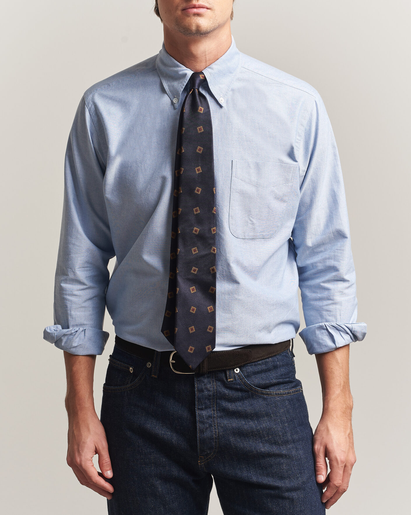Mies | Kauluspaidat | Kamakura Shirts | Ametora Japanese Oxford BD Shirt Light Blue