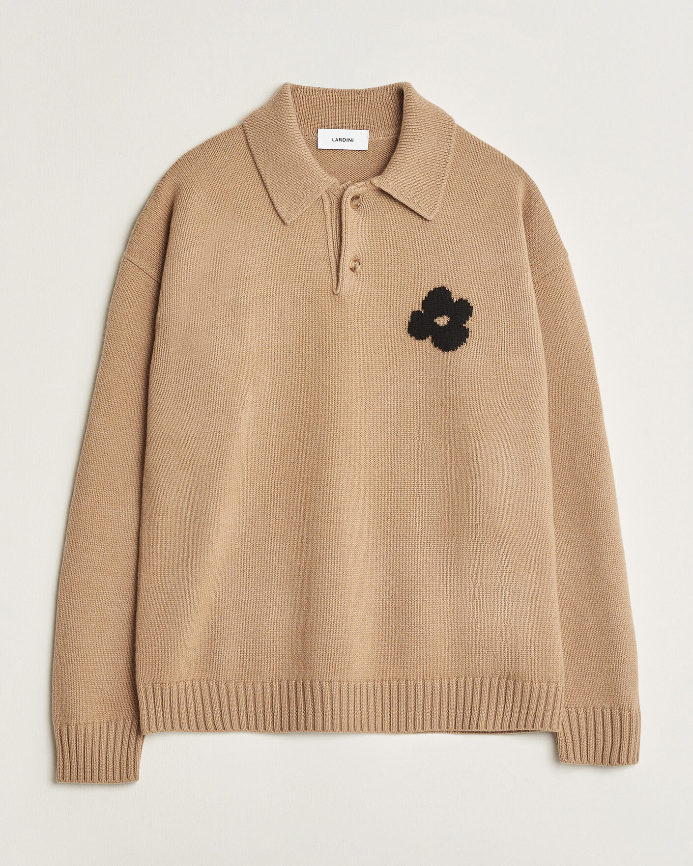 Mies | Puserot | Lardini | Knitted Wool/Cashmere Polo Brown