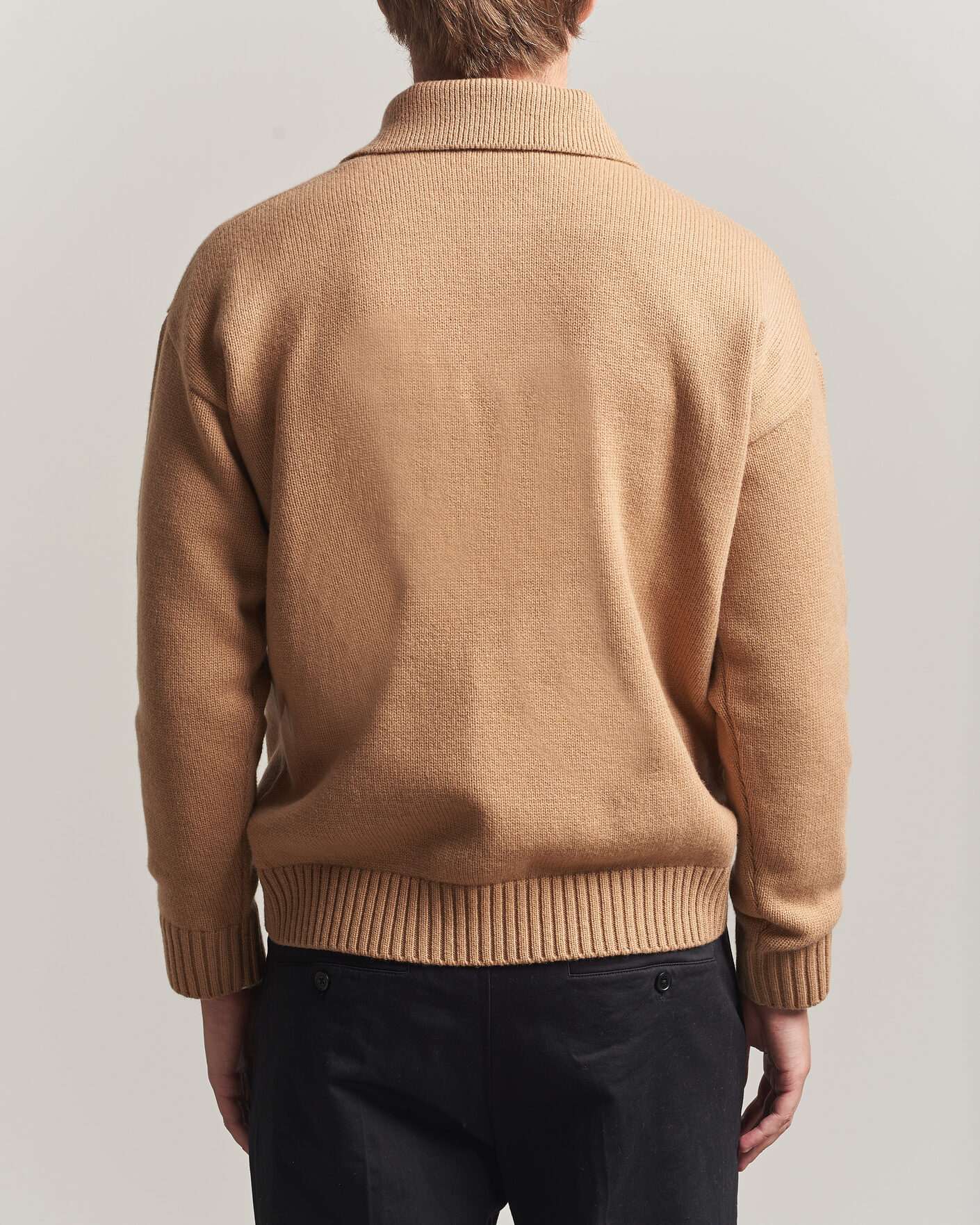 Mies | Puserot | Lardini | Knitted Wool/Cashmere Polo Brown