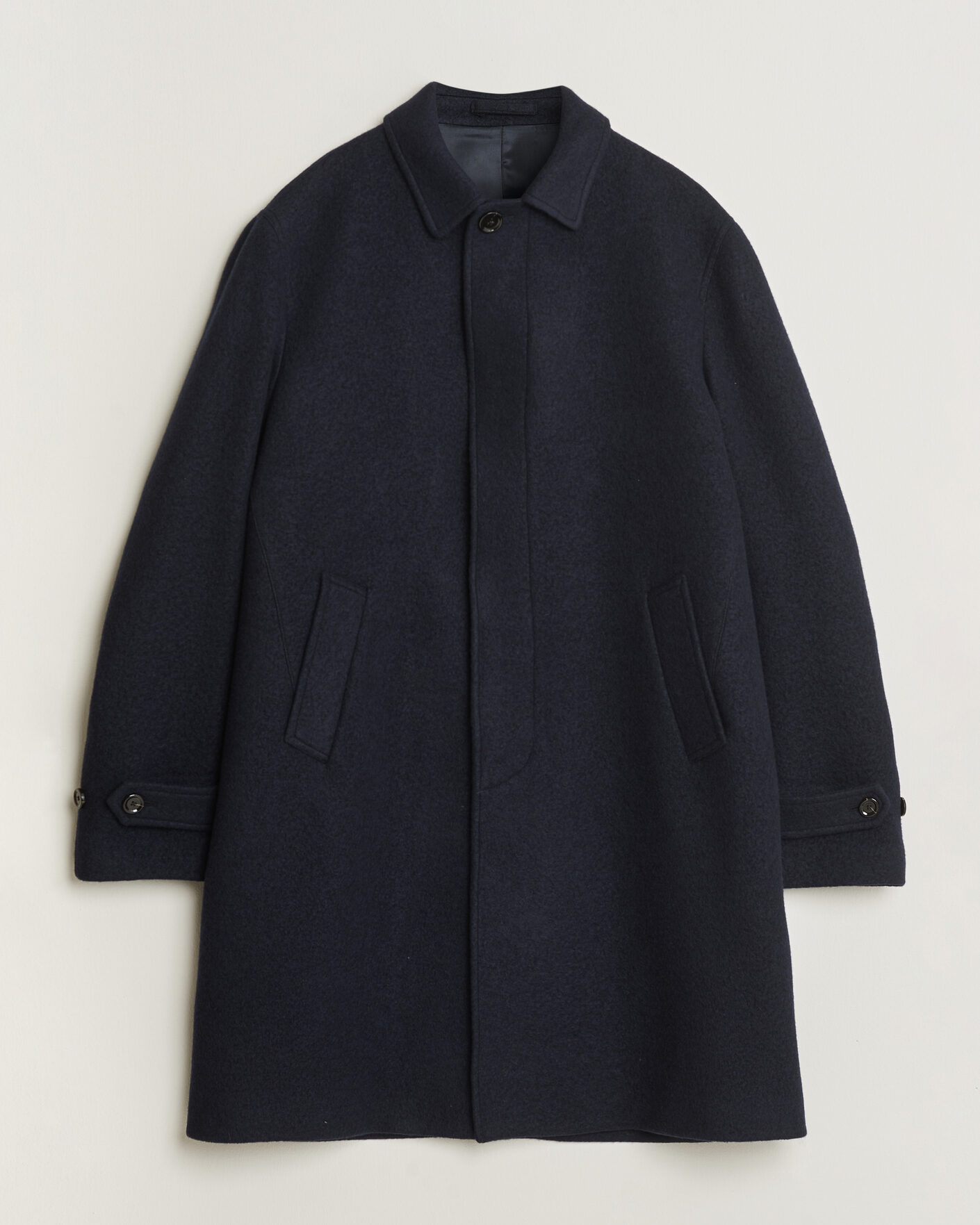 Mies | Takit | Lardini | Wool/Cashmere Boucle Car Coat Navy