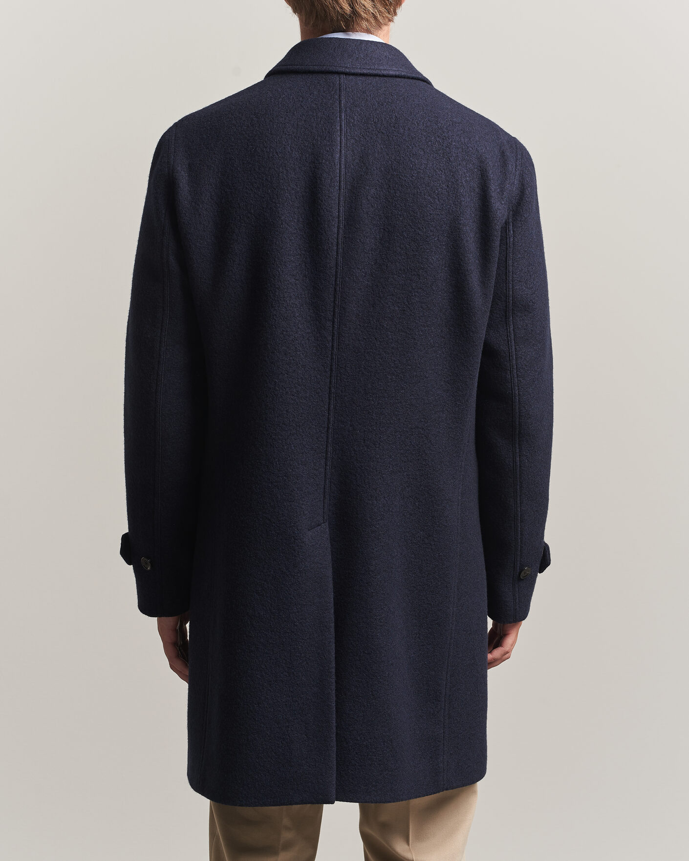 Mies | Takit | Lardini | Wool/Cashmere Boucle Car Coat Navy